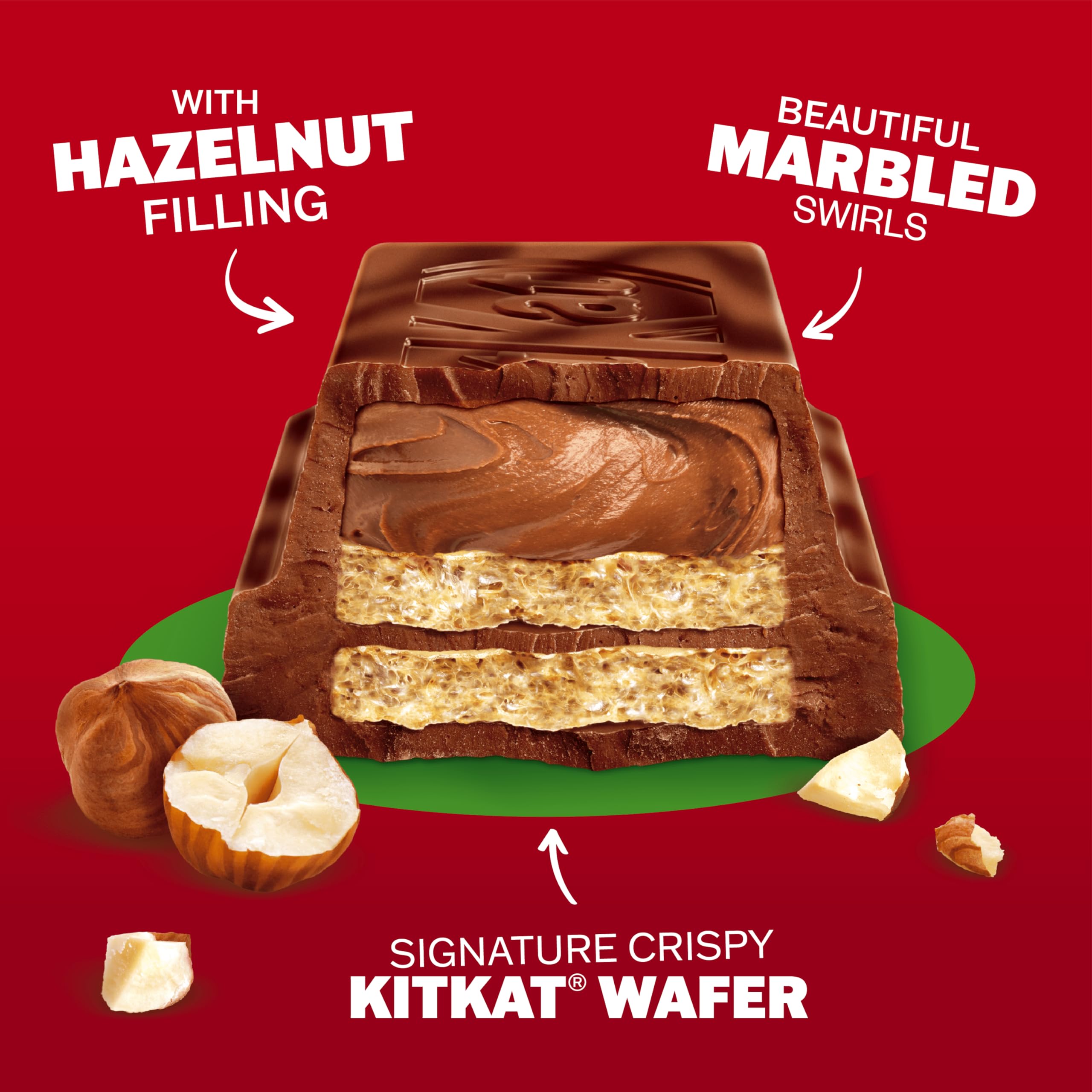 KitKat Hazelnut Filled Dark & Milk Chocolate Crispy Wafer Sharing Bar, 99g 3
