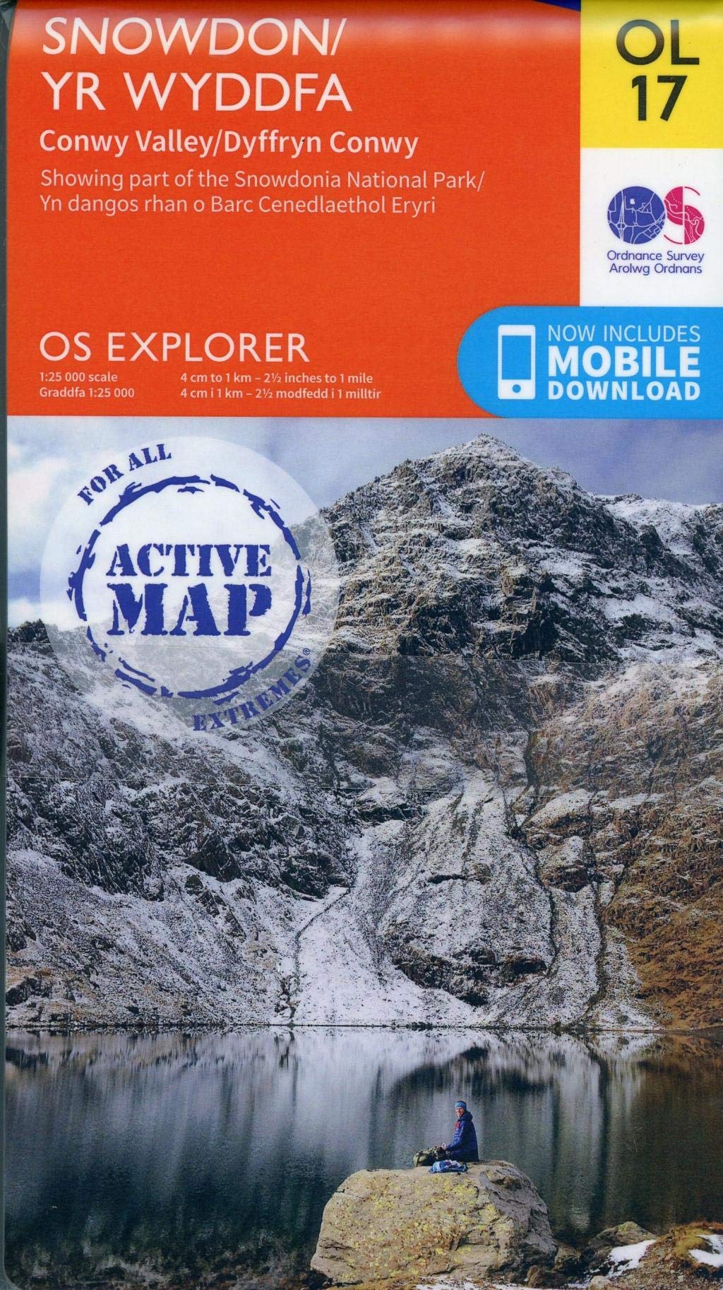 Ordnance Survey Snowdon / Yr Wyddfa OS Explorer Active Map OL 17 - Weatherproof | Folded Map | 2019 Edition