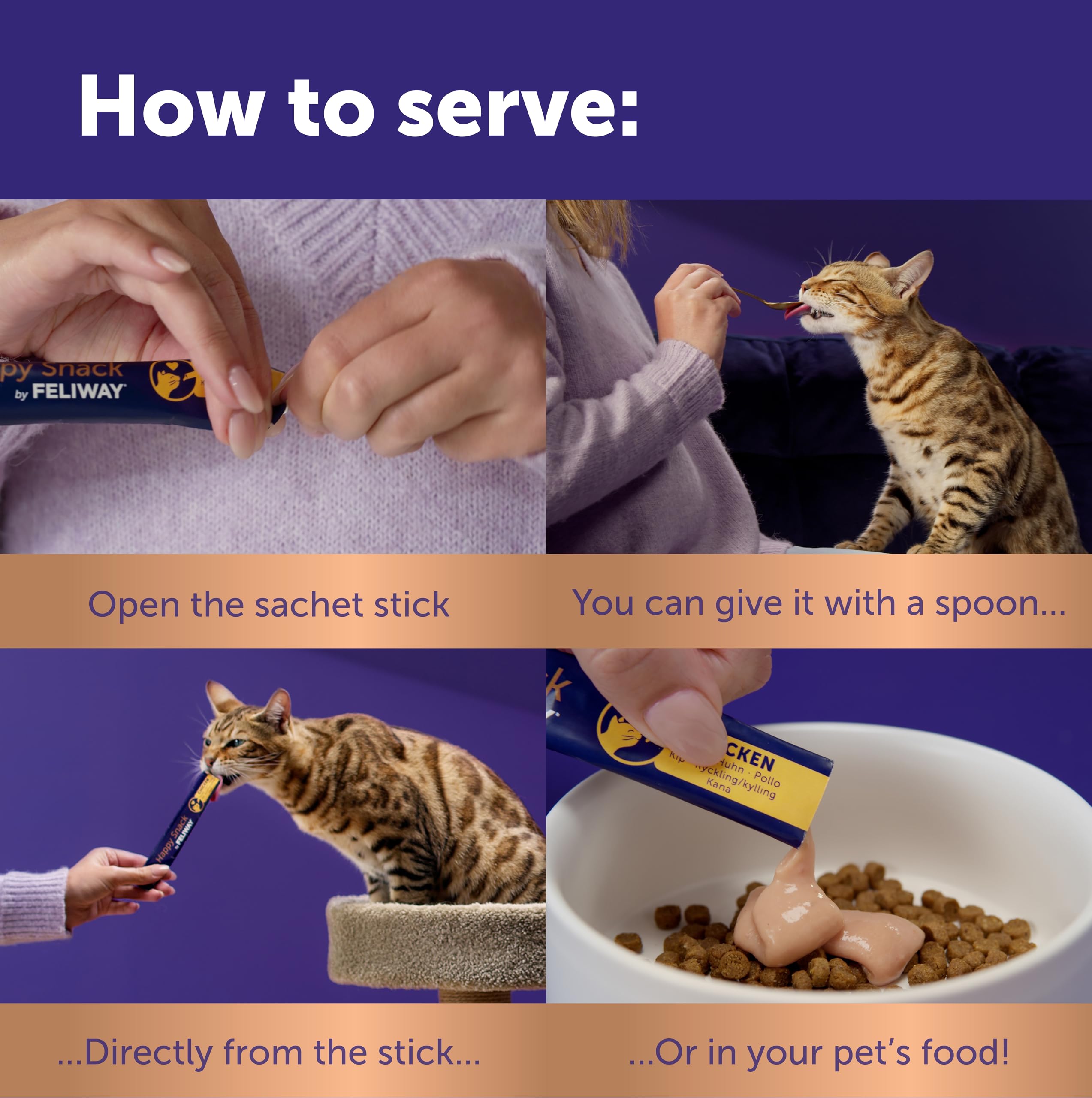 Feliway Happy Snack Calming Creamy Cat Treats - Chicken Flavor | 6 Sticks 6
