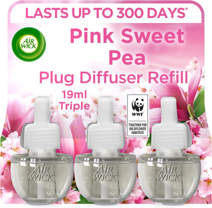 Air Wick - Liquid Electrical Plug-In Refill 3-Pack Sweet Pea 3 x 19ml