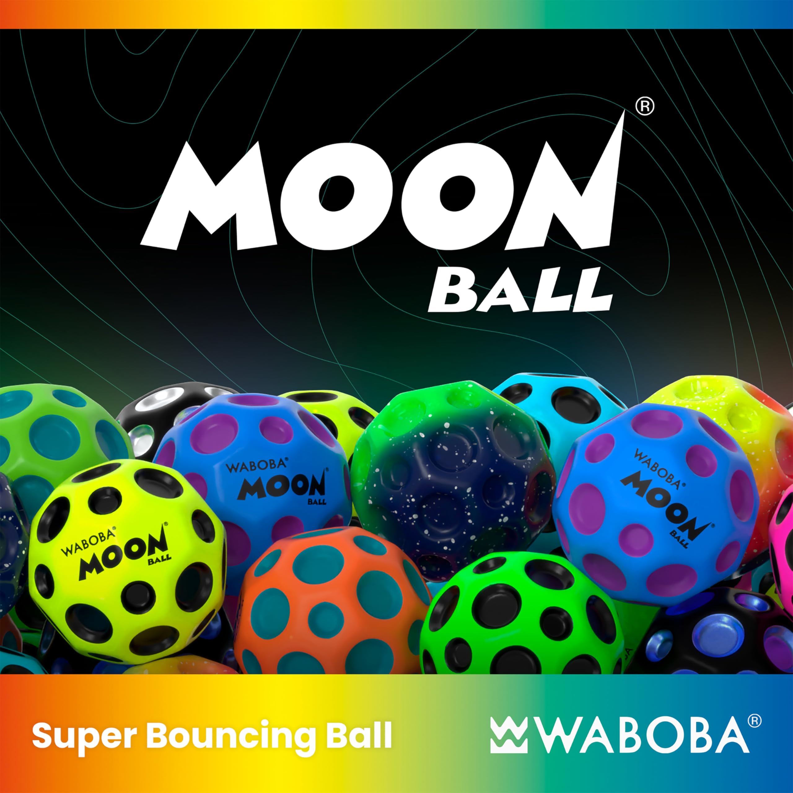 Waboba The Original Moon Ball - Hyper Bouncy Ball | Silver | 65mm