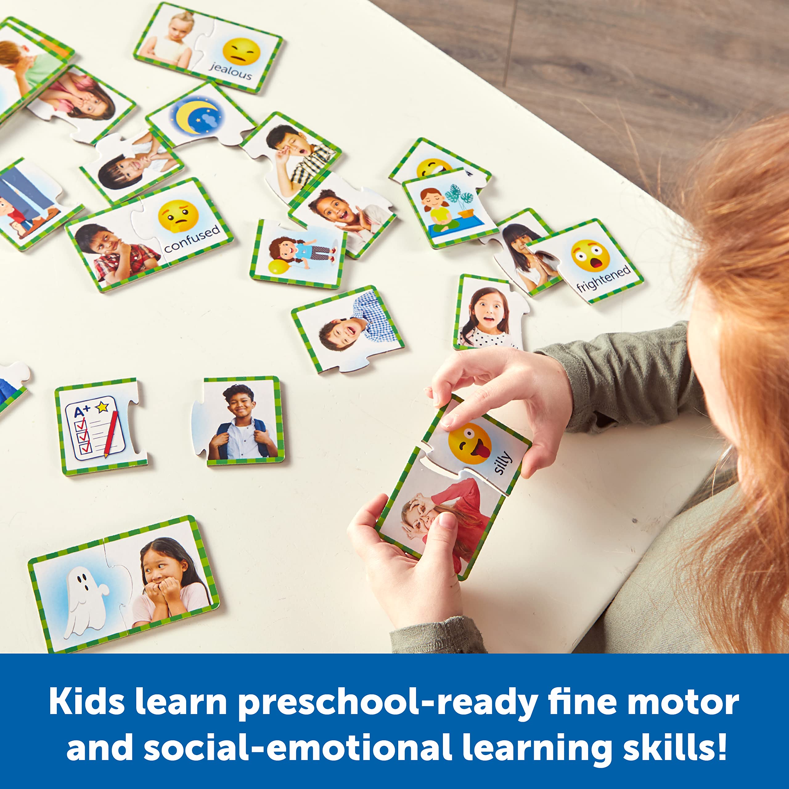 Learning Resources Feelings & Emotions Puzzle Cards - Social-Emotional Learning | 24 Double-Sided Puzzles 3
