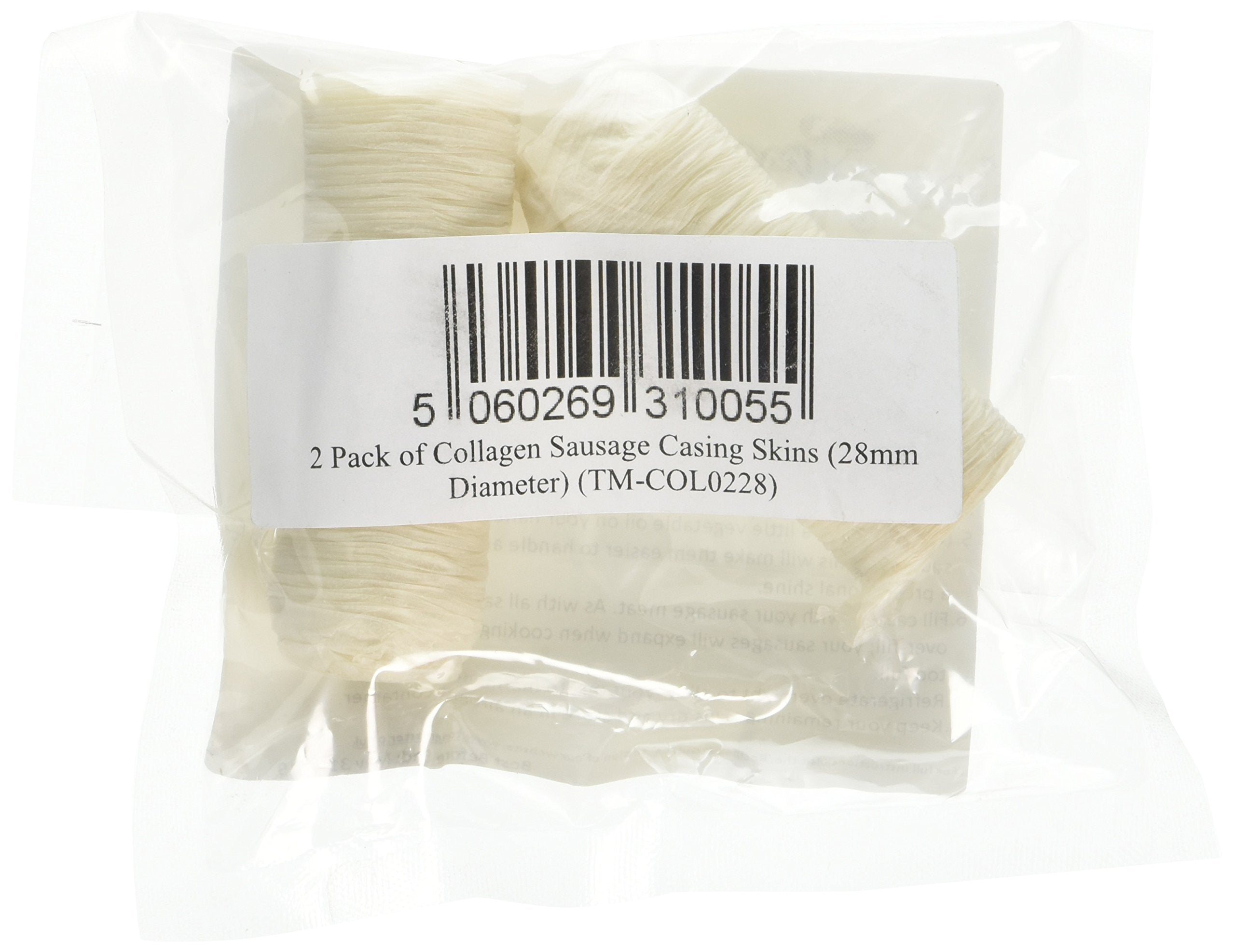 Tongmaster Collagen Sausage Casings - 28mm Diameter | 2 Count for Snack Sticks 2