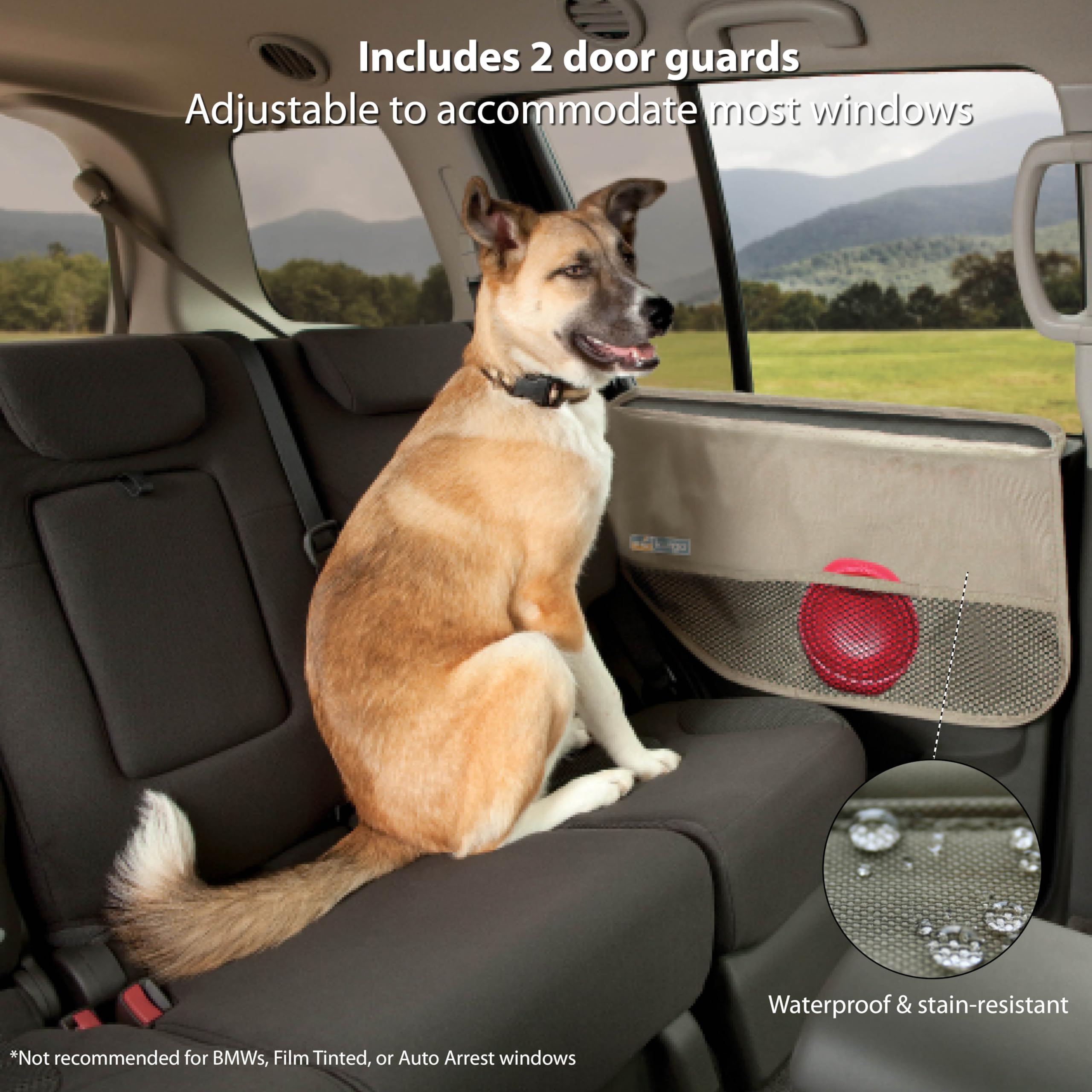 Kurgo Car Door Guard - Scratch & Mud Protection for Rear Doors | Universal Fit | Charcoal Grey 2