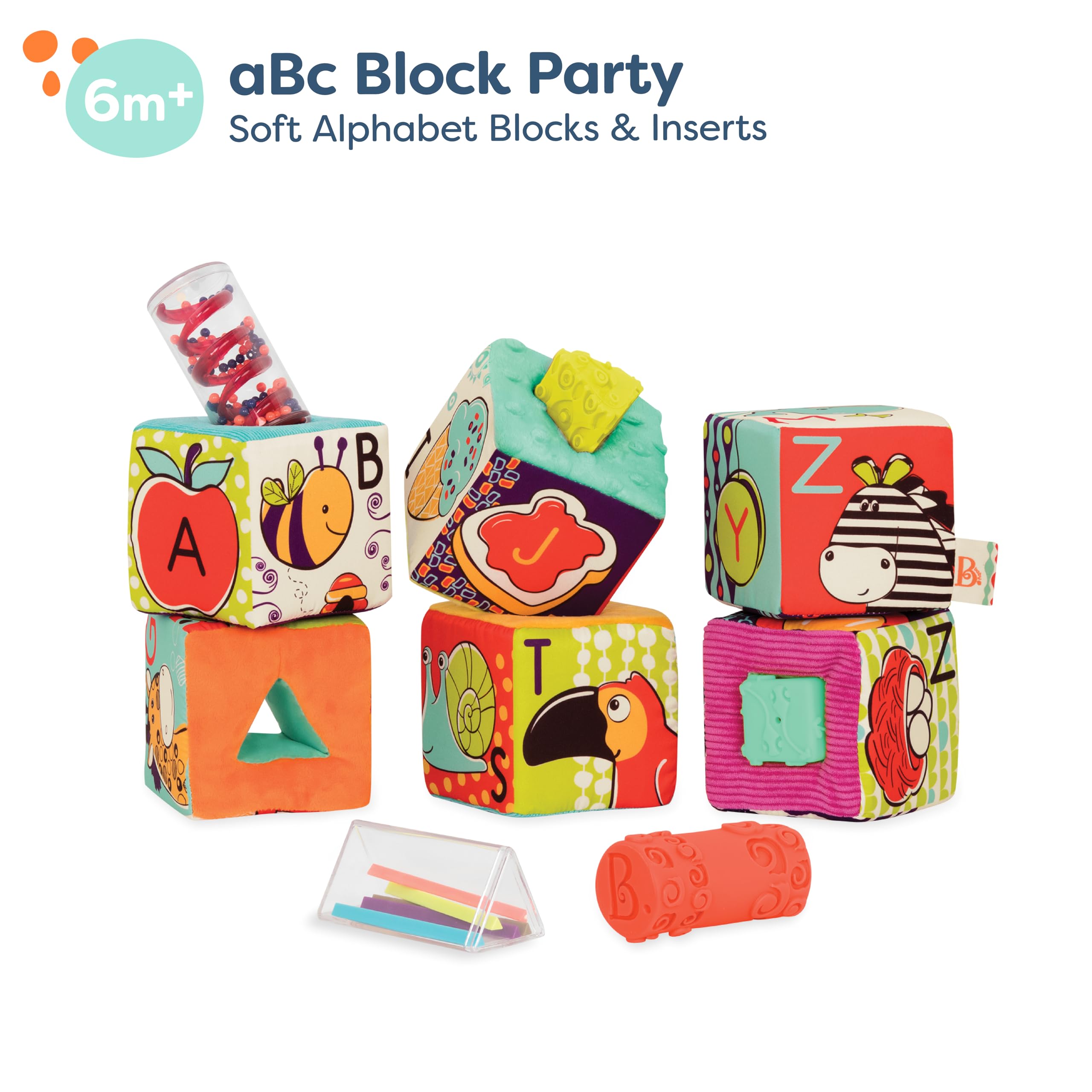B. Toys ABC Block Party - Soft Fabric Building Blocks for Toddlers 6 Months+ 16