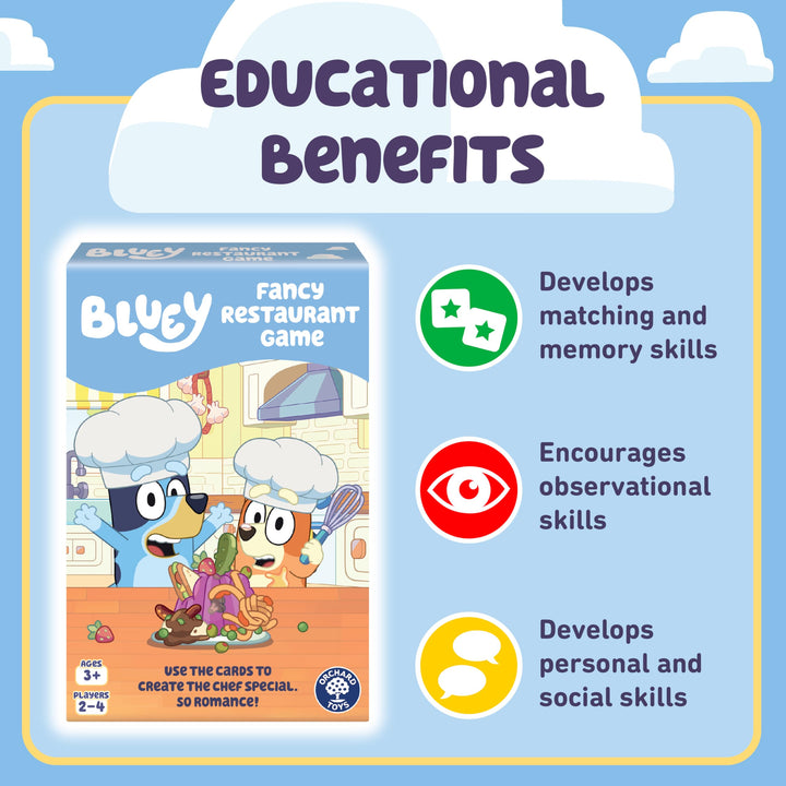 Orchard Toys Official Bluey Fancy Restaurant Matching and Memory Game