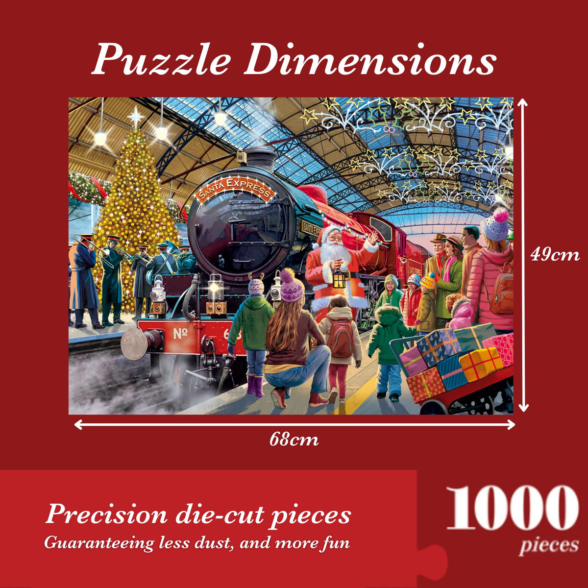 Falcon Santa at the Station - 1000 Piece Jigsaw Puzzle | Adults, Festive Scene