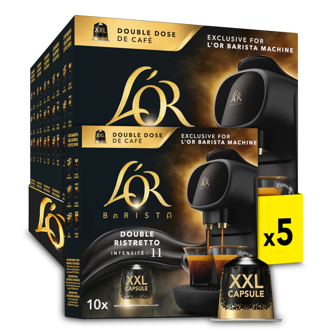 L'OR BARISTA Double Ristretto XXL Aluminium Medium Roast Coffee Capsules (50 Capsules)