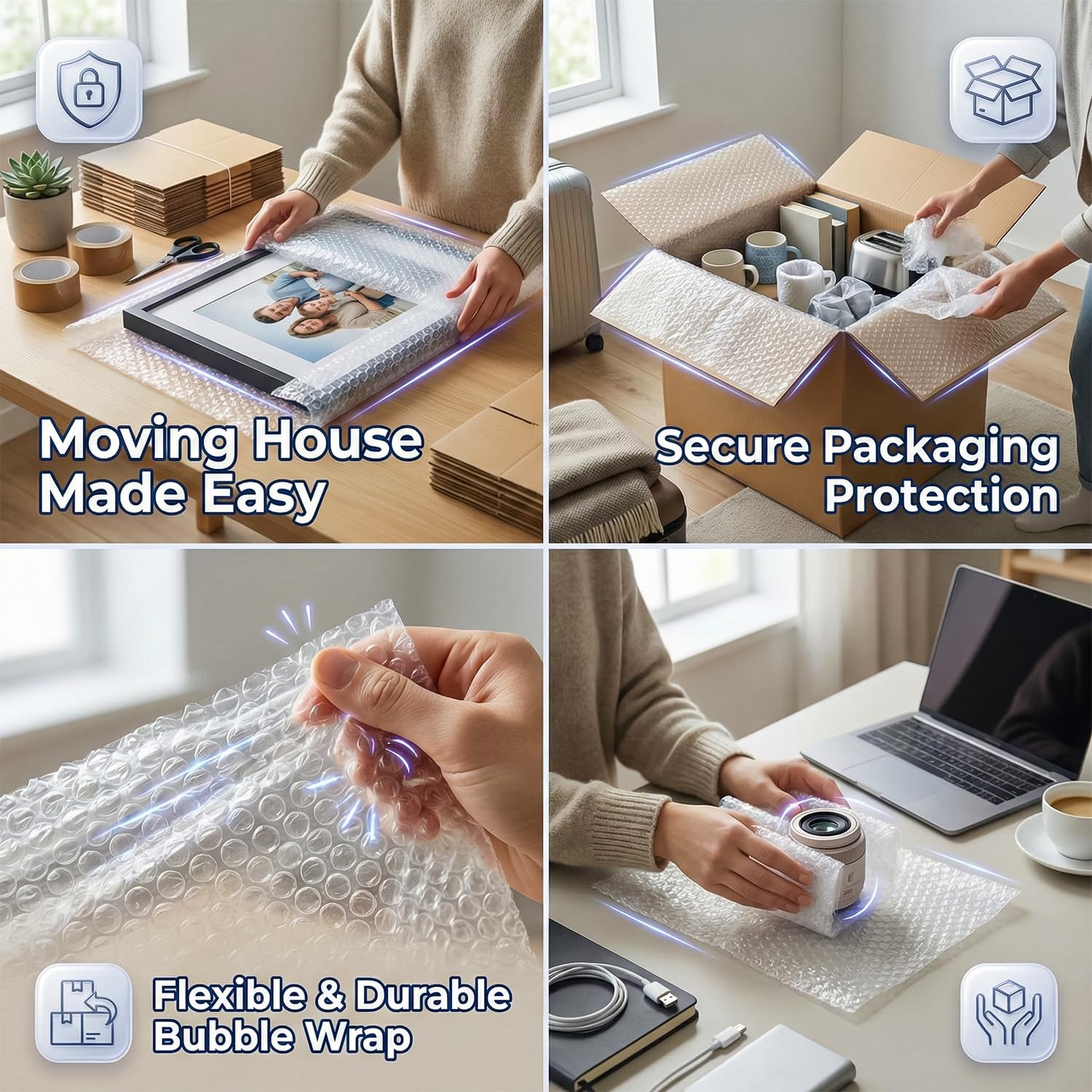 Rainberg Bubble Wrap Roll - 300mm x 10m | Strong Polythene Cushioning | Recyclable 6