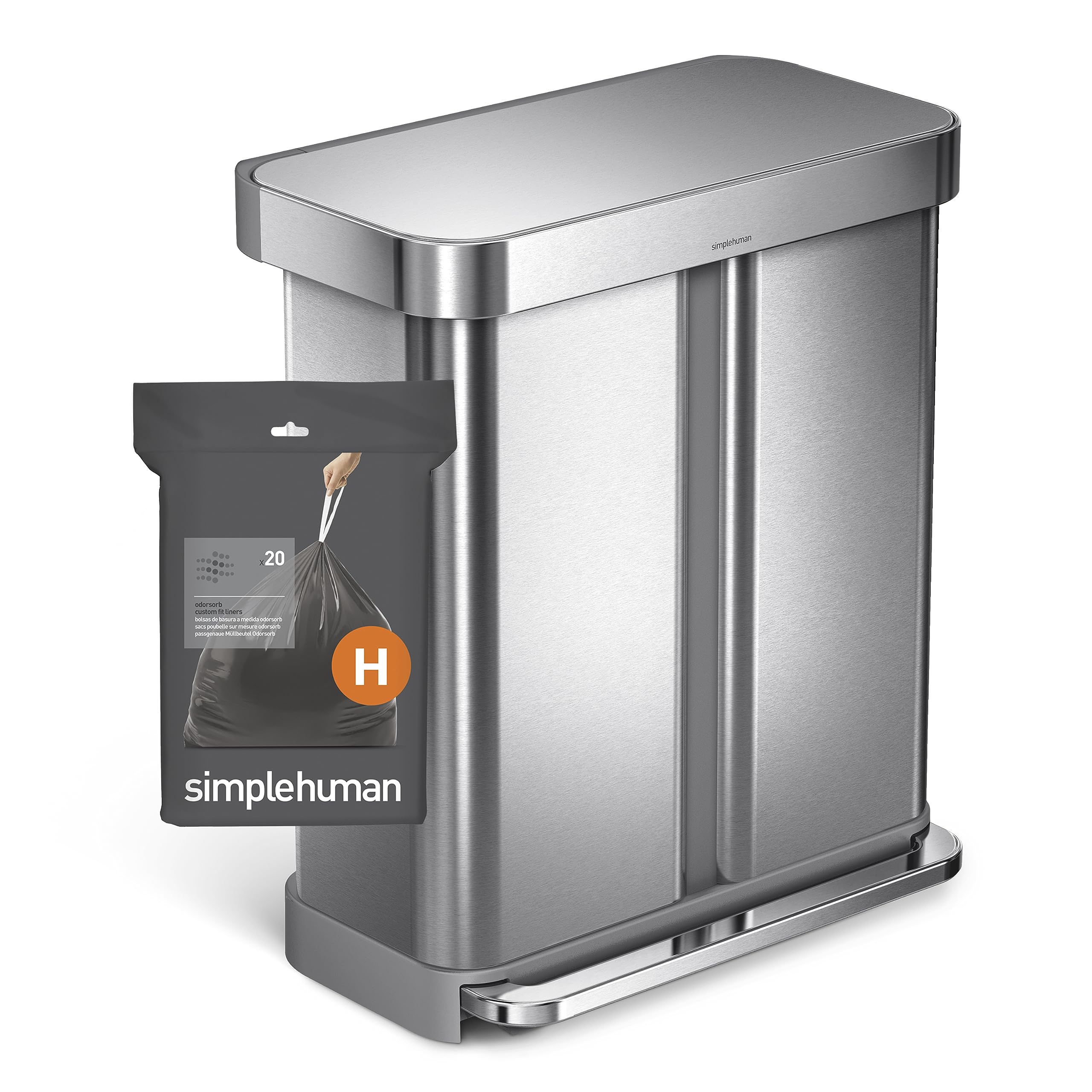 simplehuman Code H Odorsorb Bin Liners - 40 Count, 30L Capacity, 50% Recycled Plastic 5