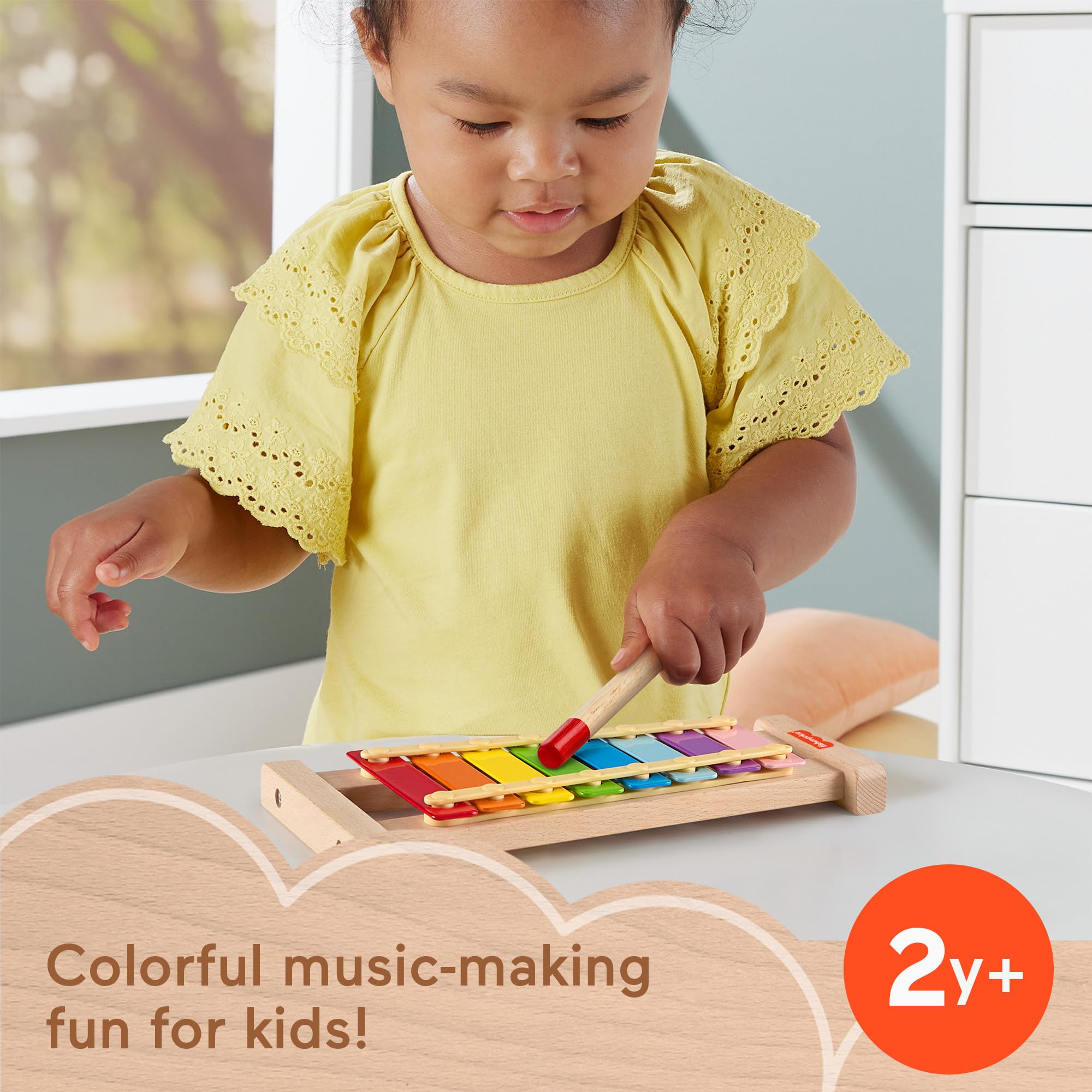 Fisher-Price Wooden Xylophone Musical Toy for Toddlers - HXV13, Ages 2+ 5