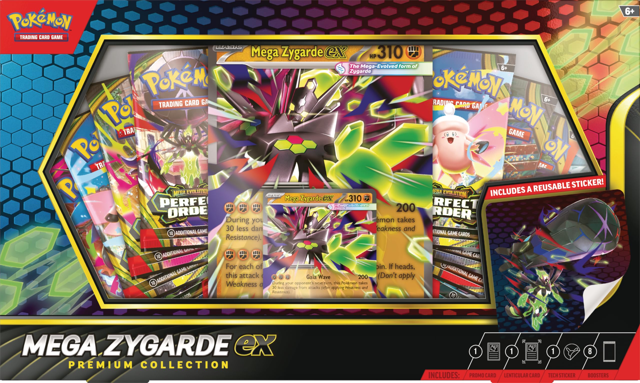 Pokémon Mega Zygarde ex Premium Collection | 1 Promo Card, 8 Booster Packs