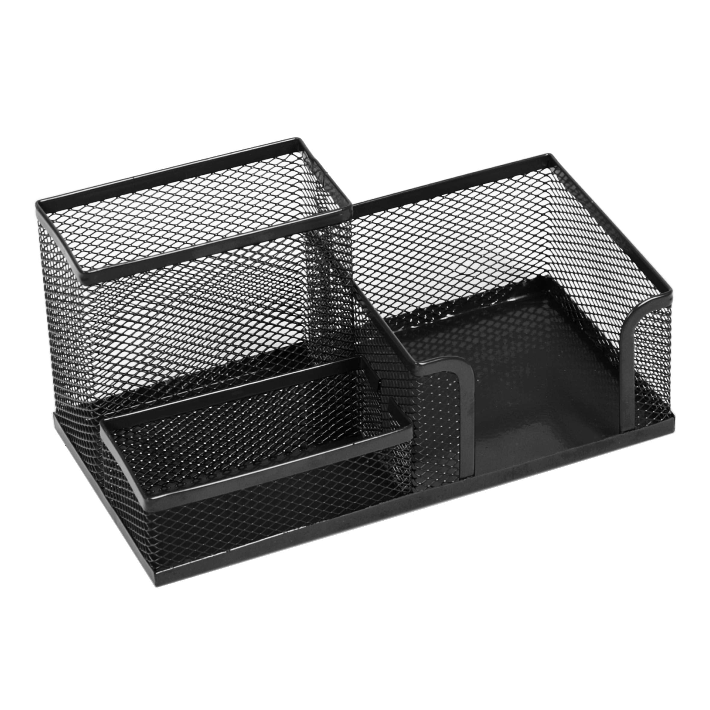 Leviatan Metal Desk Organizer - 3 Compartments | Black | Tabletop Mount