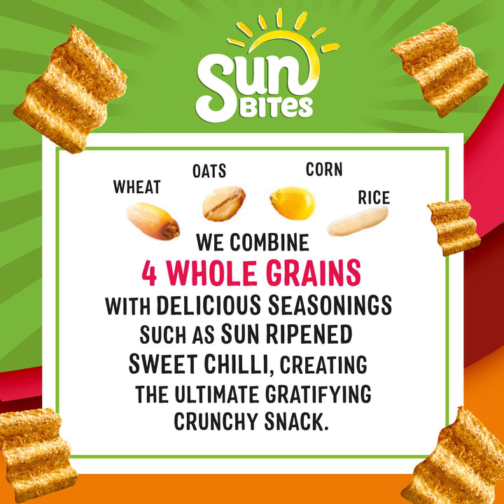 Sunbites Sour Cream & Cracked Black Pepper Wholegrain Snacks, 6x25g Multipack