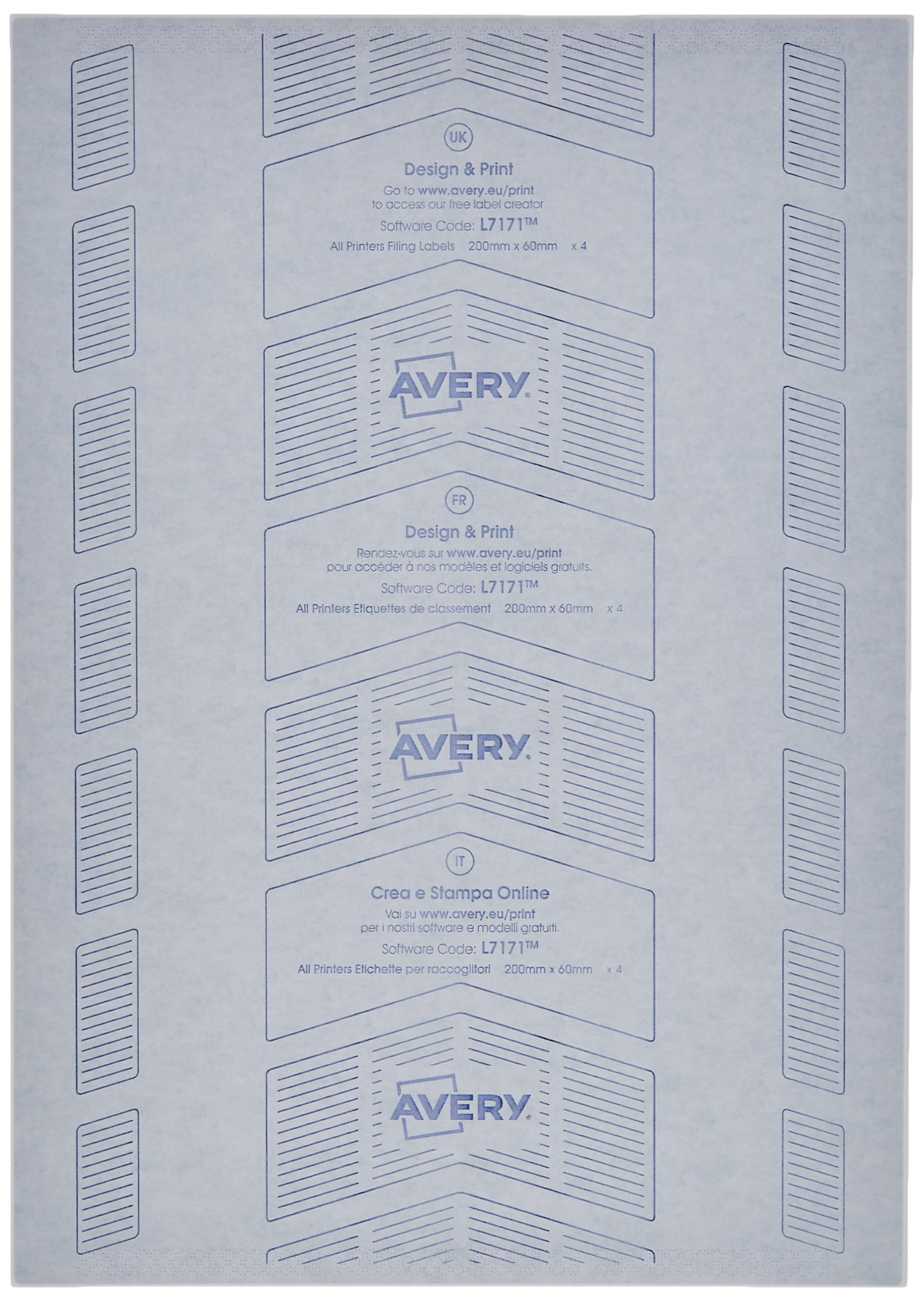 AVERY Quickdry Printable Filing Labels for Lever Arch Filing | 200 x 60 mm | 100 Labels 3