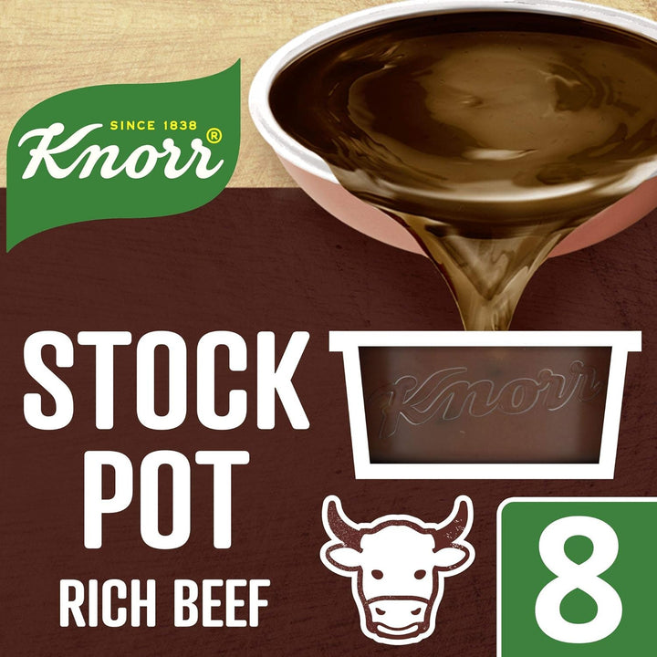 Knorr Rich Beef Gluten-Free Stock Pots - 8 x 28g