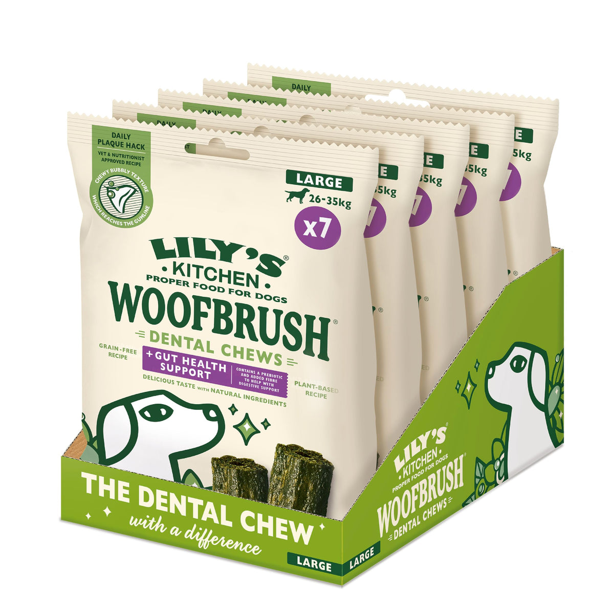 Lily's Kitchen Woofbrush Gut Health Support Dental Sticks for Large Adult Dogs