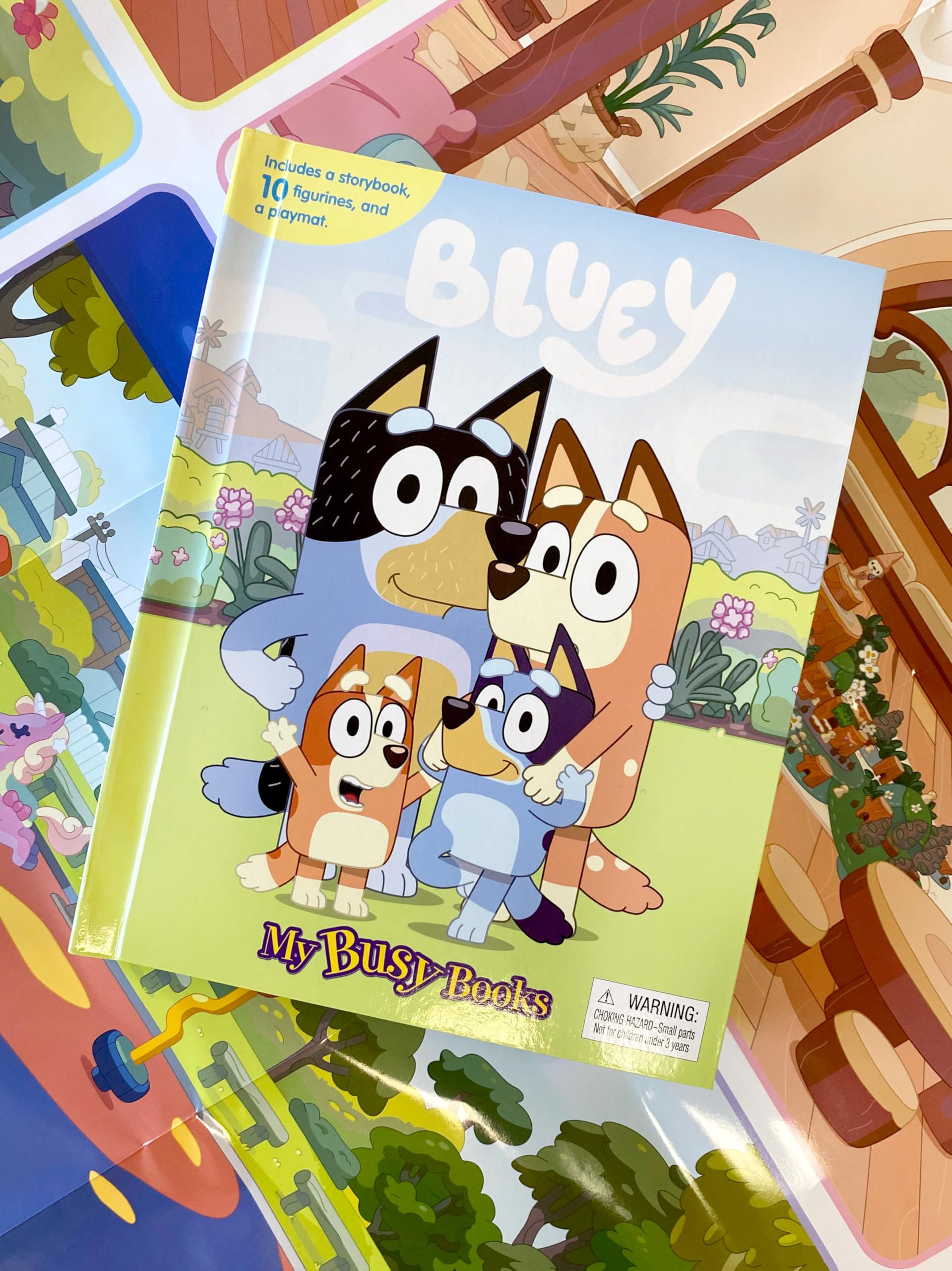 Phidal BBC Bluey My Busy Books Activity Book | 1 Storybook, 10 Figurines, 1 Playmat | Ages 2-4 6