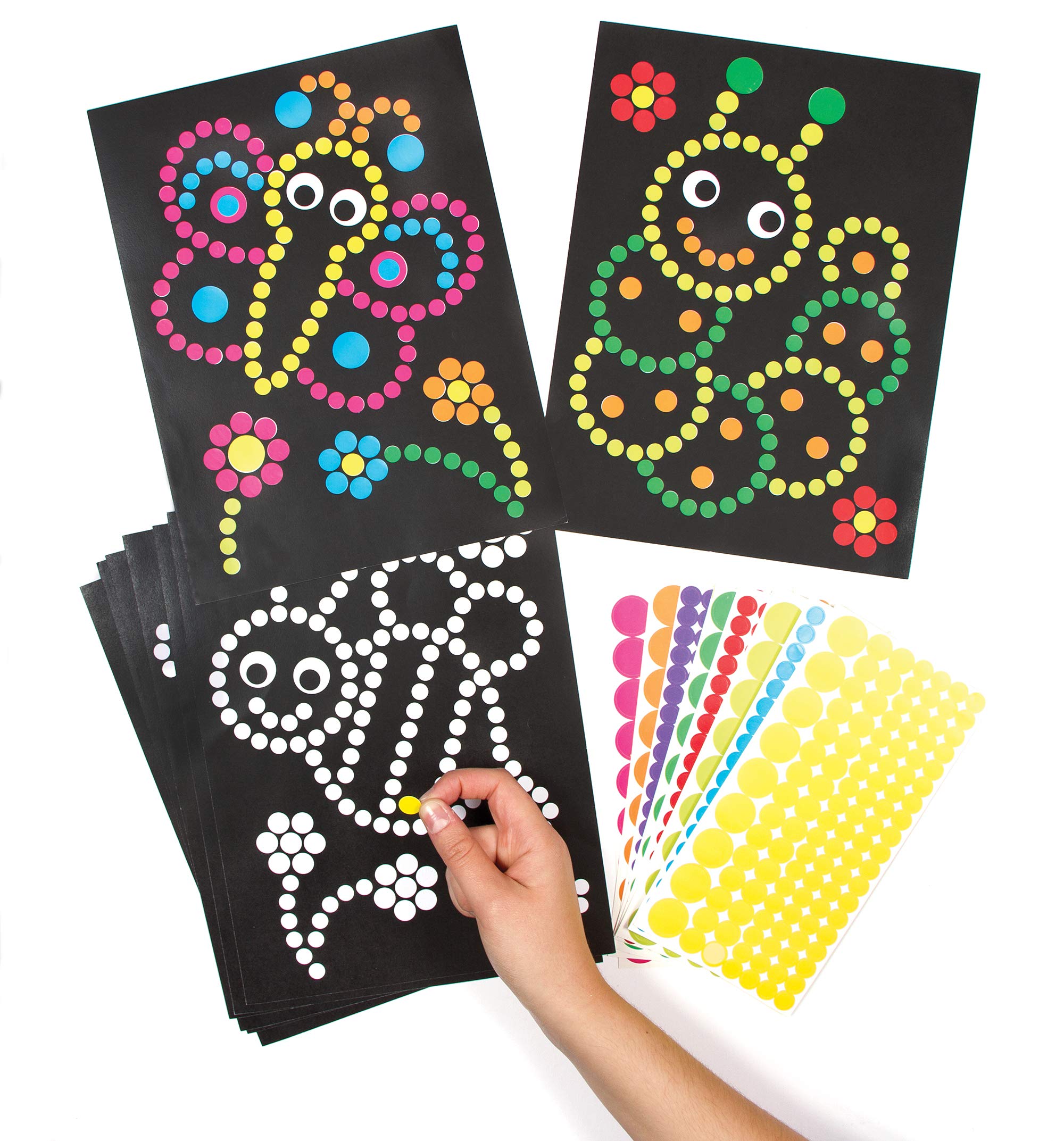 Baker Ross Insect Dotty Sticker Art Kit - 8 Assorted Bug Designs, 21 x 28 cm 1