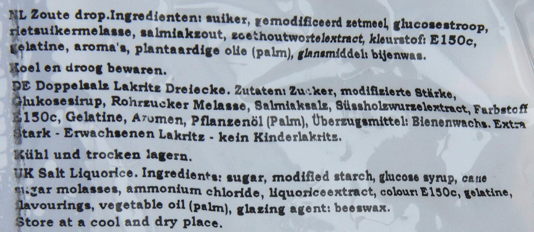 Van Vliet Dutch Double Salt Liquorice 1kg - Triangle Shaped Premium Salt Licorice Sweets