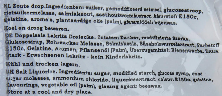 Van Vliet Dutch Double Salt Liquorice 1kg - Triangle Shaped Premium Salt Licorice Sweets