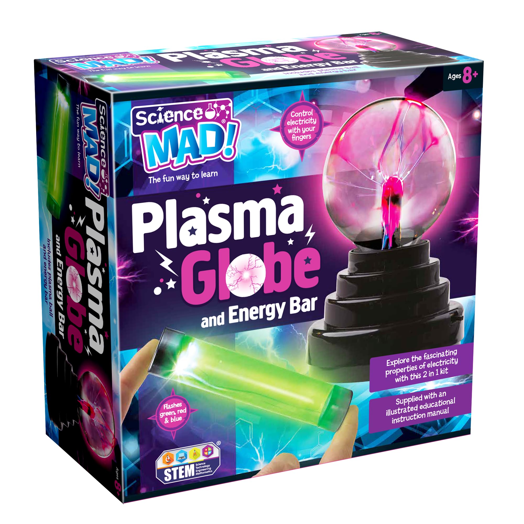 Science Mad Plasma Globe & Energy Bar 2-in-1 Kit - Educational Science Toy for Kids 8+ 1