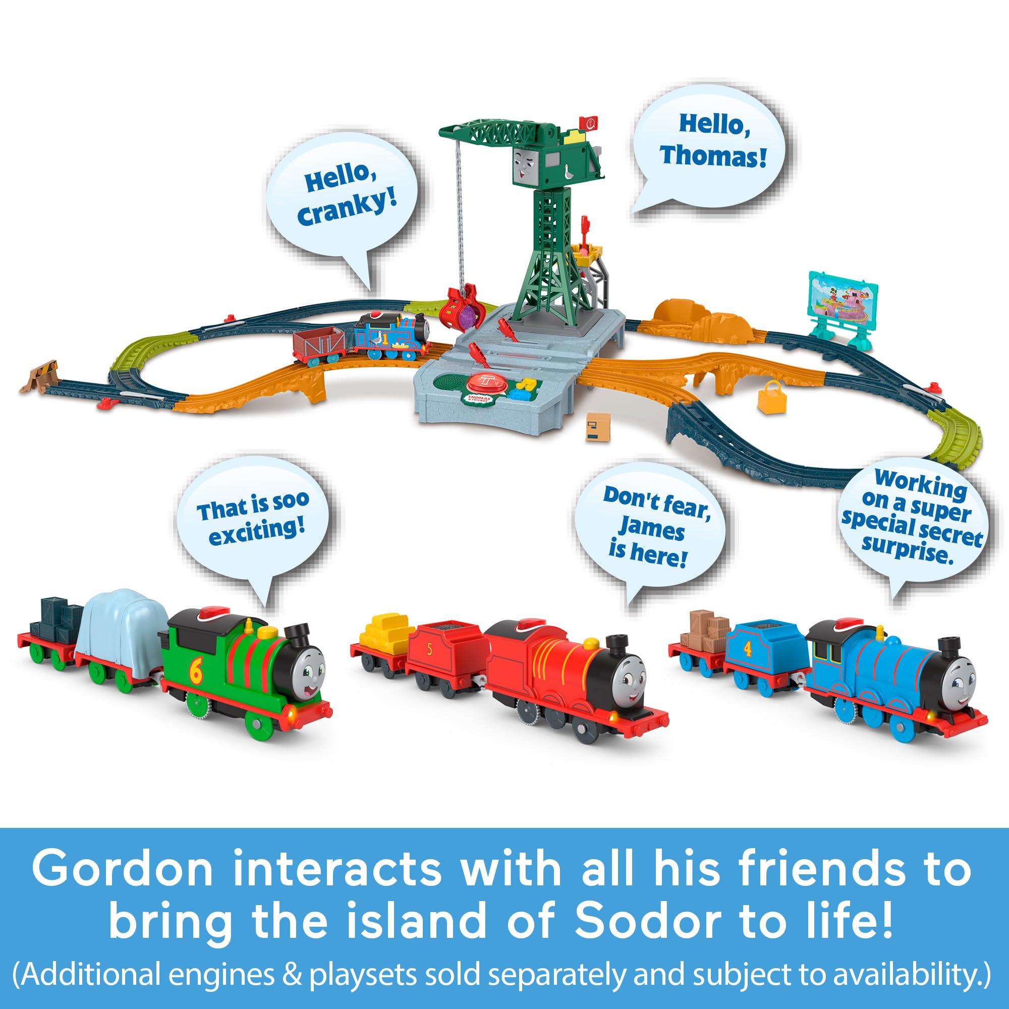 THOMAS & FRIENDS Talking Gordon Motorized Toy Train HWY29 | Preschool 3+ | Battery-Powered 4