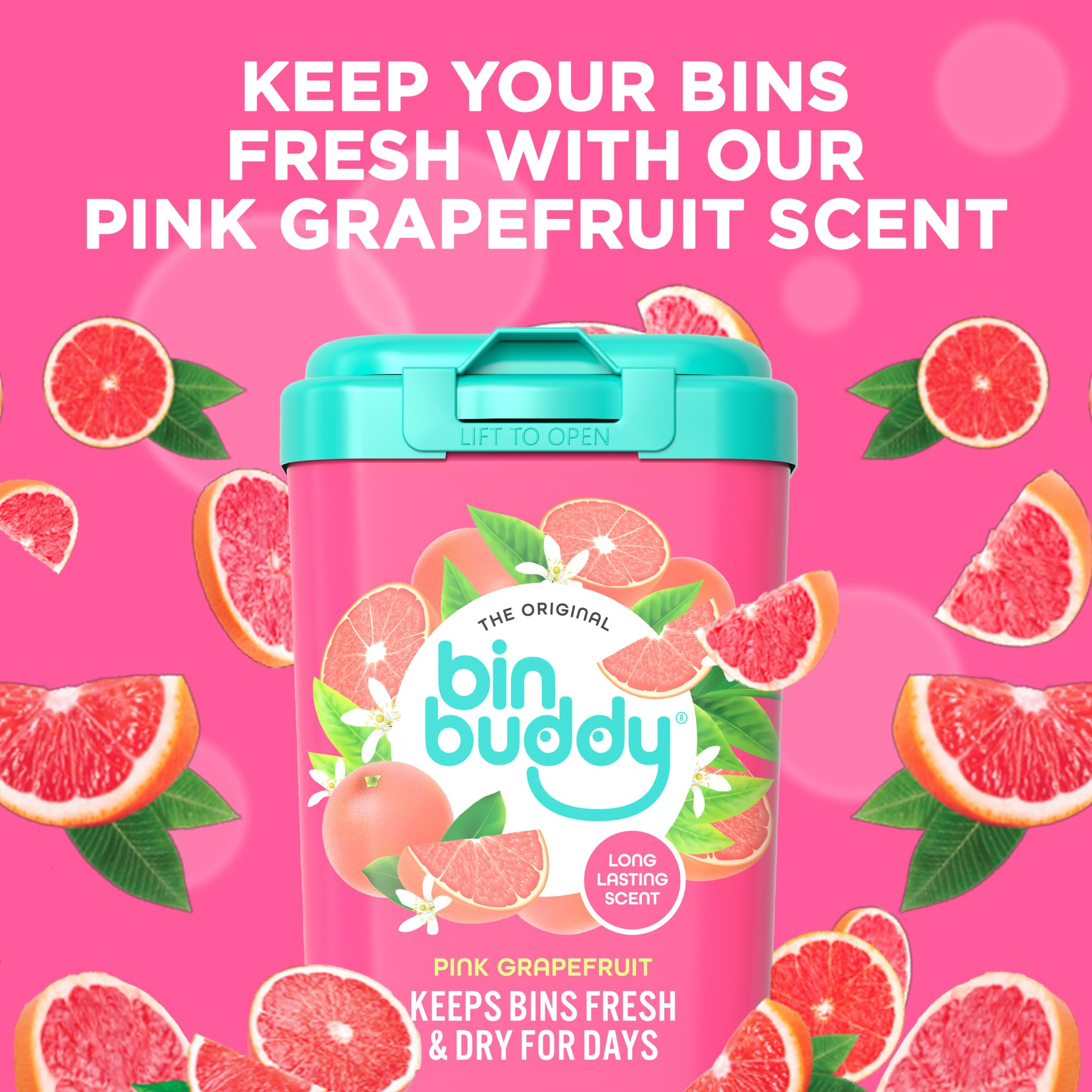 Bin Buddy Pink Grapefruit & Spring Flower Deodoriser Powder - 450g, Pack of 2 | Eliminates Odours 3