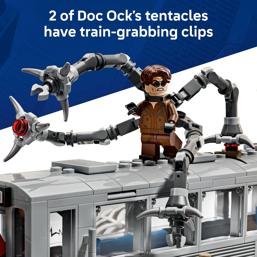 LEGO Marvel Spider-Man vs. Doc Ock Subway Train Scene - Building Playset for Ages 9+