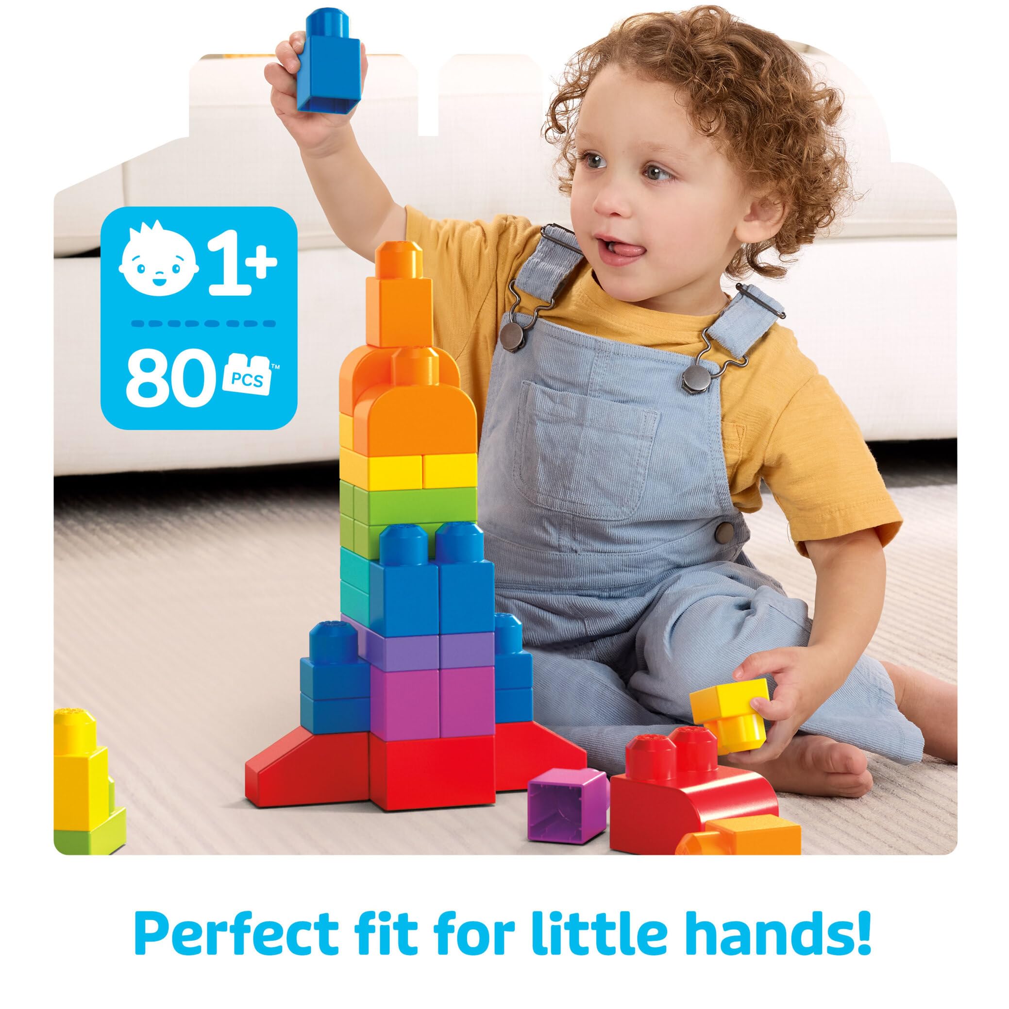 Mega Bloks First Builders Big Building Bag - 80-Piece Set for Ages 1+ | Develops Fine Motor Skills 3