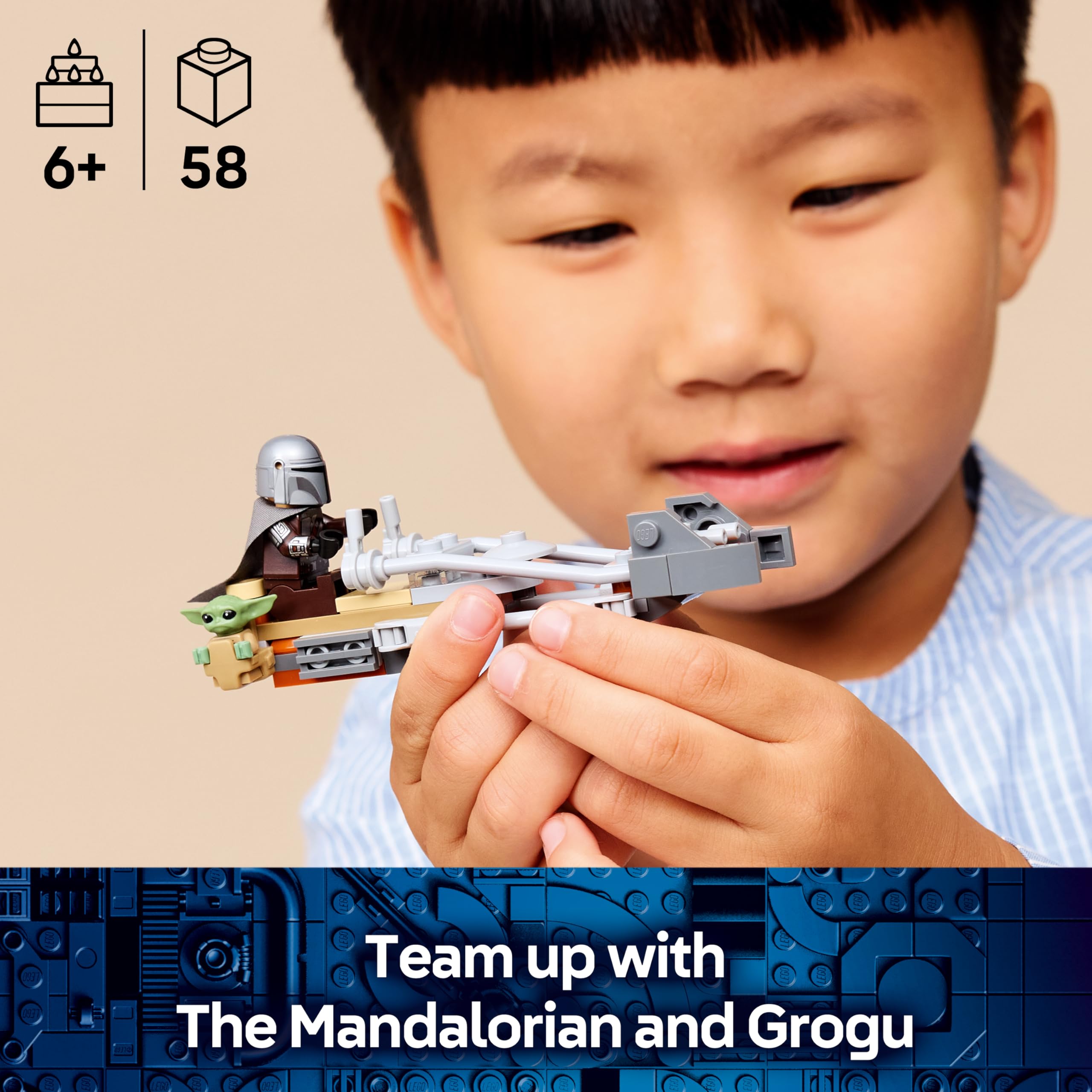 LEGO Star Wars 75436 The Mandalorian & Grogu's Speeder Bike Building Set | Ages 6+