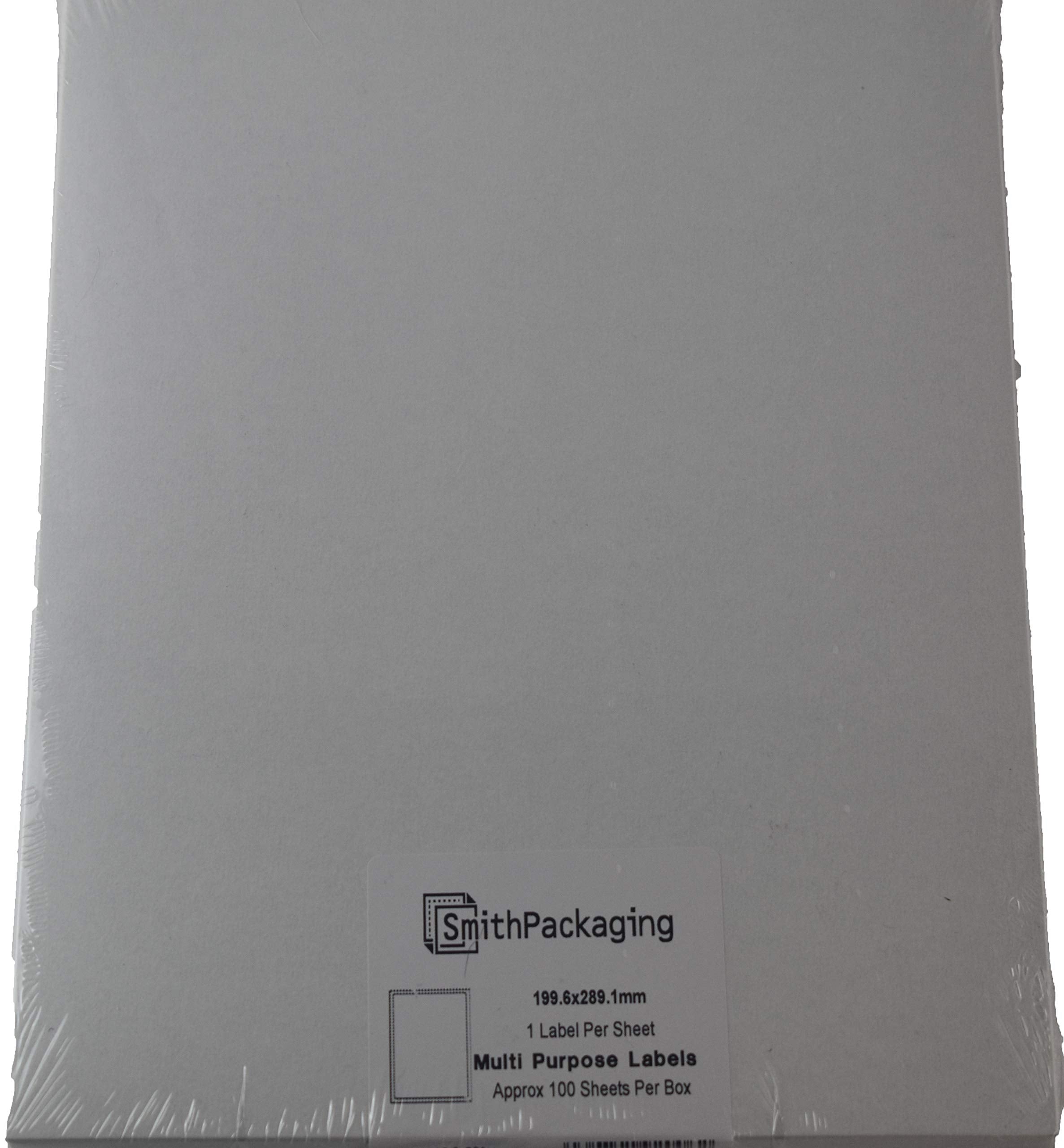 SmithPackaging A4 Self Adhesive Address Labels, 1 Label Per Sheet, 100 Sheets 3