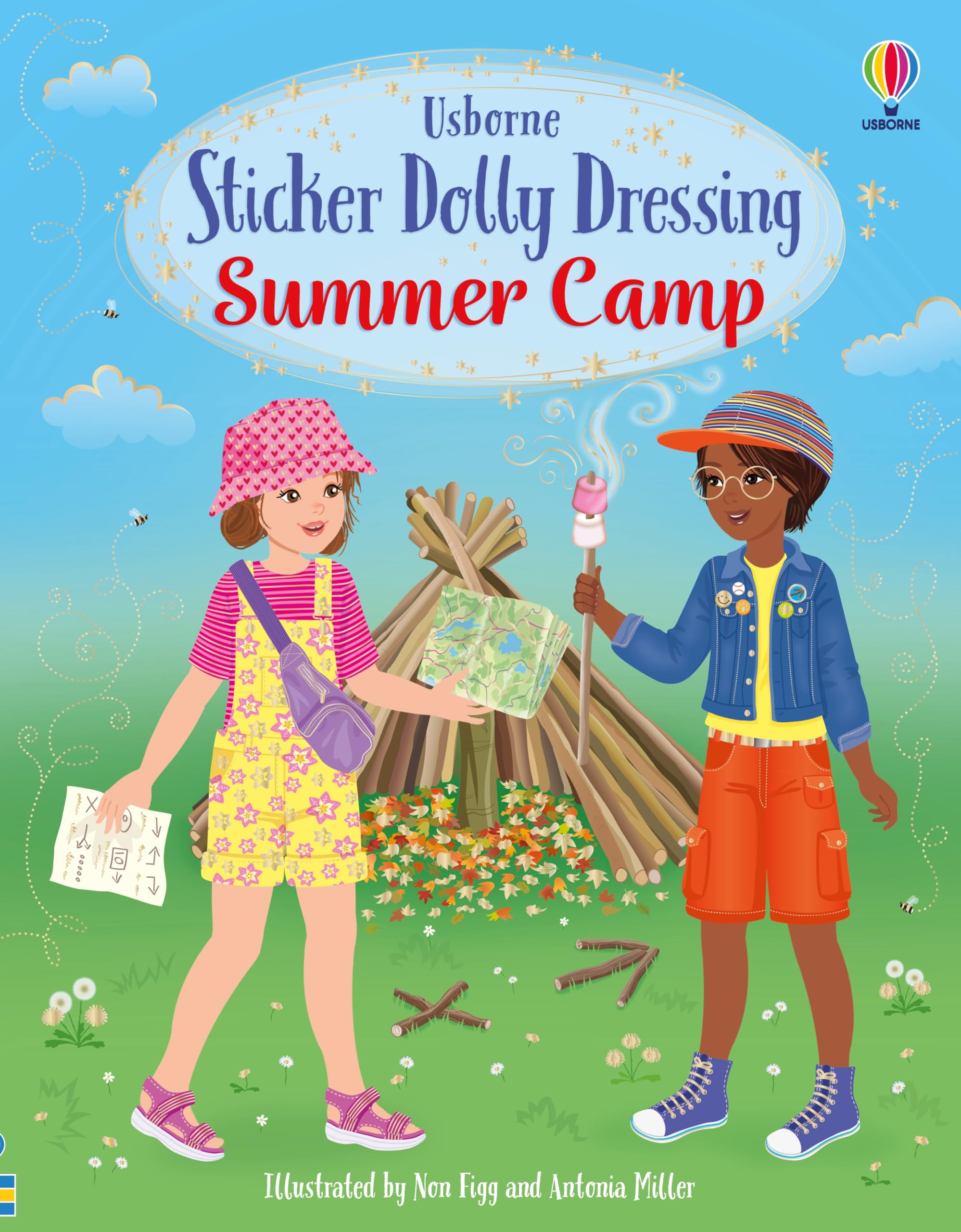 Usborne Sticker Dolly Dressing Summer Camp Activity Book | Ages 5-8 | 44 Pages