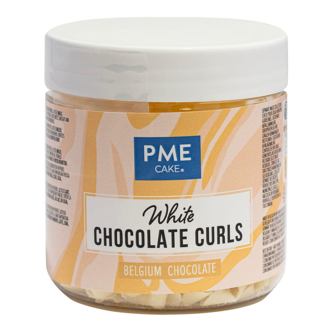 PME - Belgian White Chocolate Curls Baking Decoration 85 g