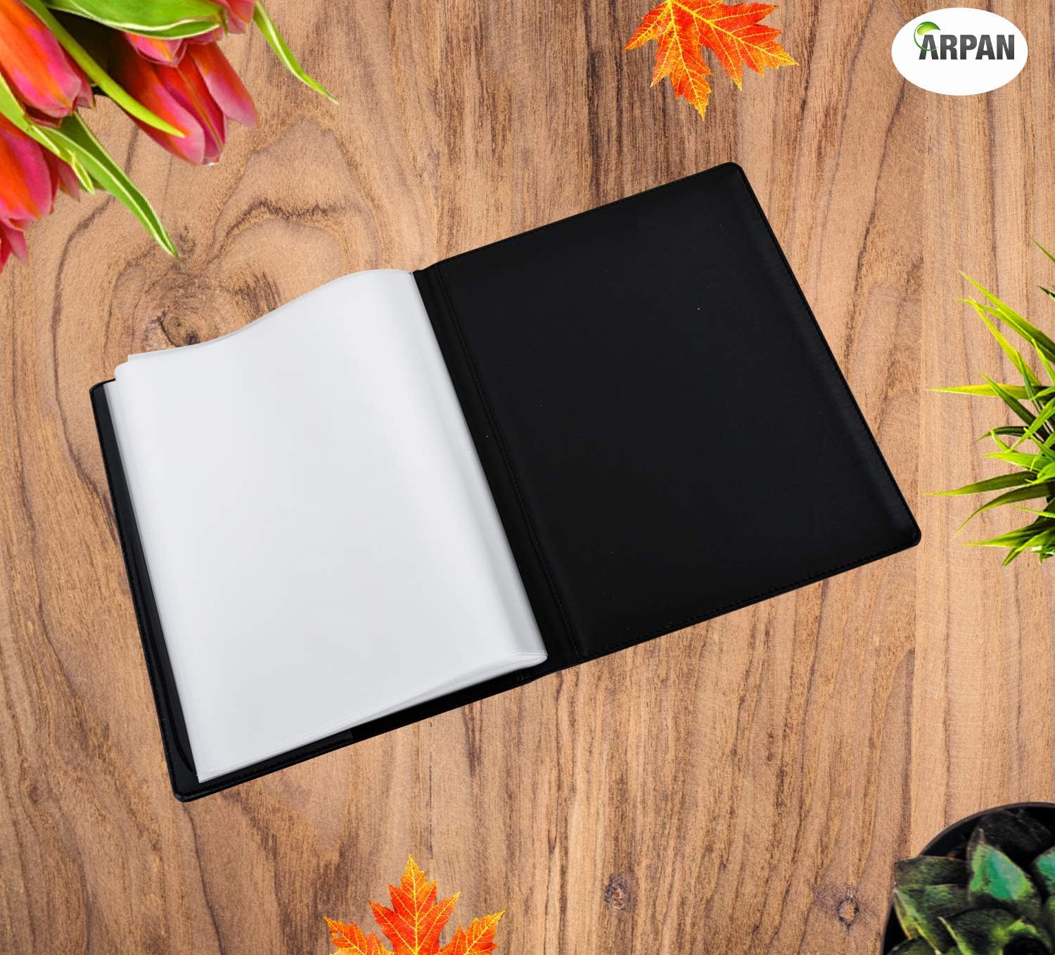 Arpan High-Quality Black A4 Professional Display Book Folder for Presentation, Artwork, Interviews, CVS - A4 Display Folder with 48 Pockets (96-Side) 6