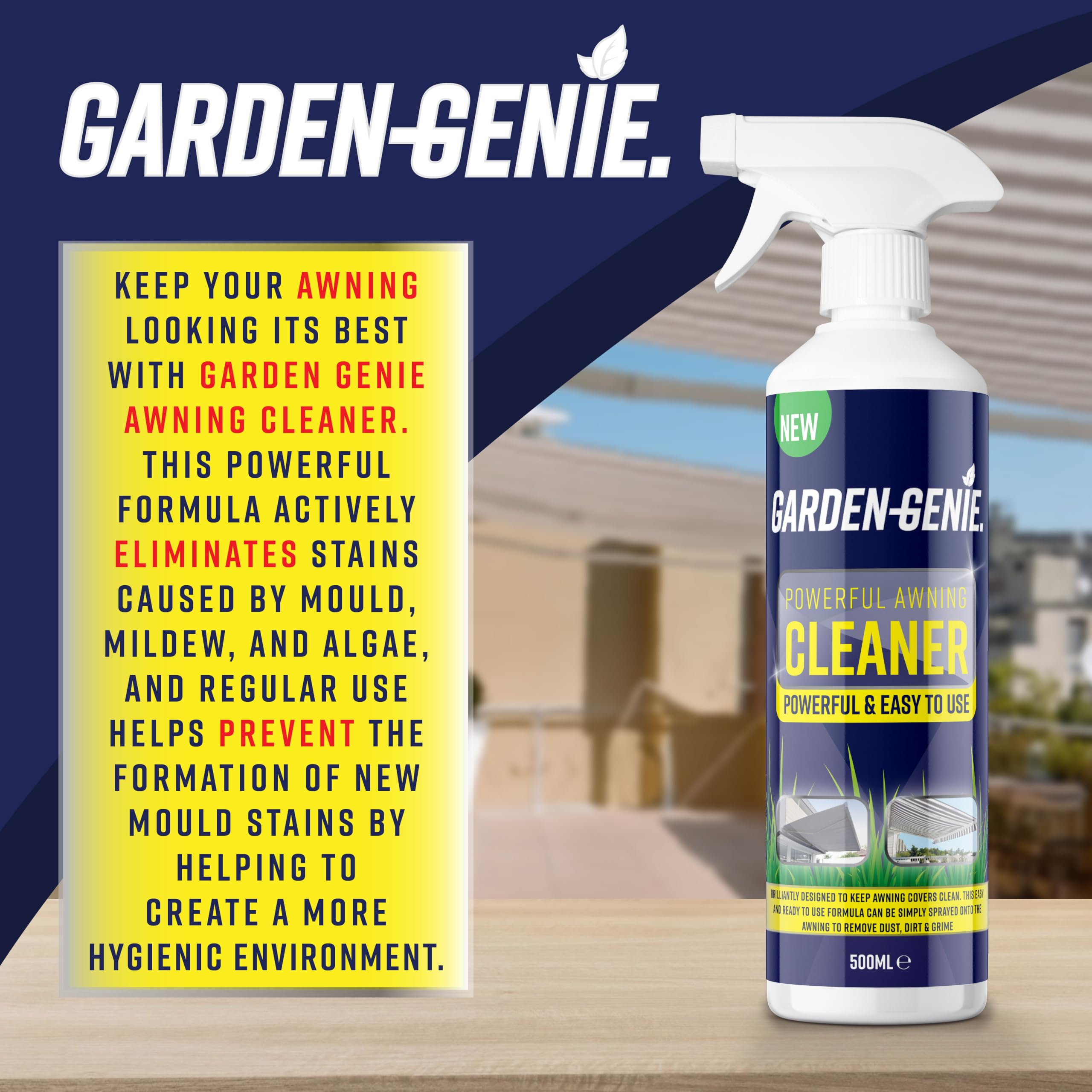 Garden Genie Awning Cleaner - Eliminates Mould & Mildew | 500 ml Liquid