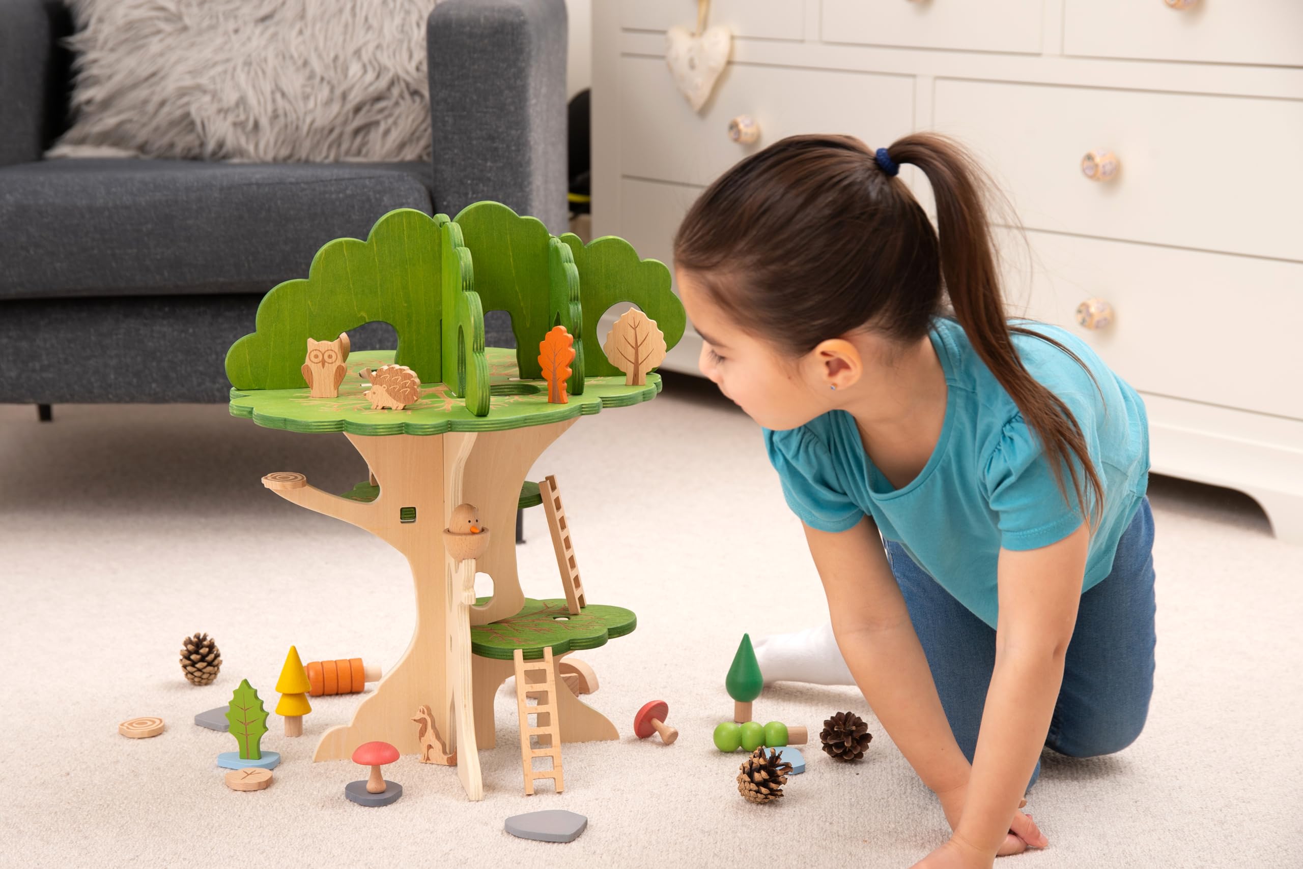 tickit Woodland Trail Tree House - Wooden Playhouse for Small World Play | Ages 3+ | Wood 7