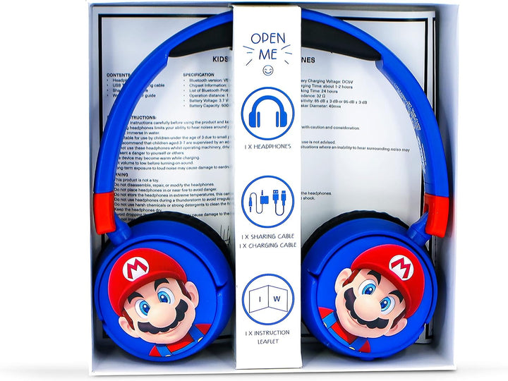 OTL Technologies Super Mario Wireless Kids Headphones - Blue (SM1001)