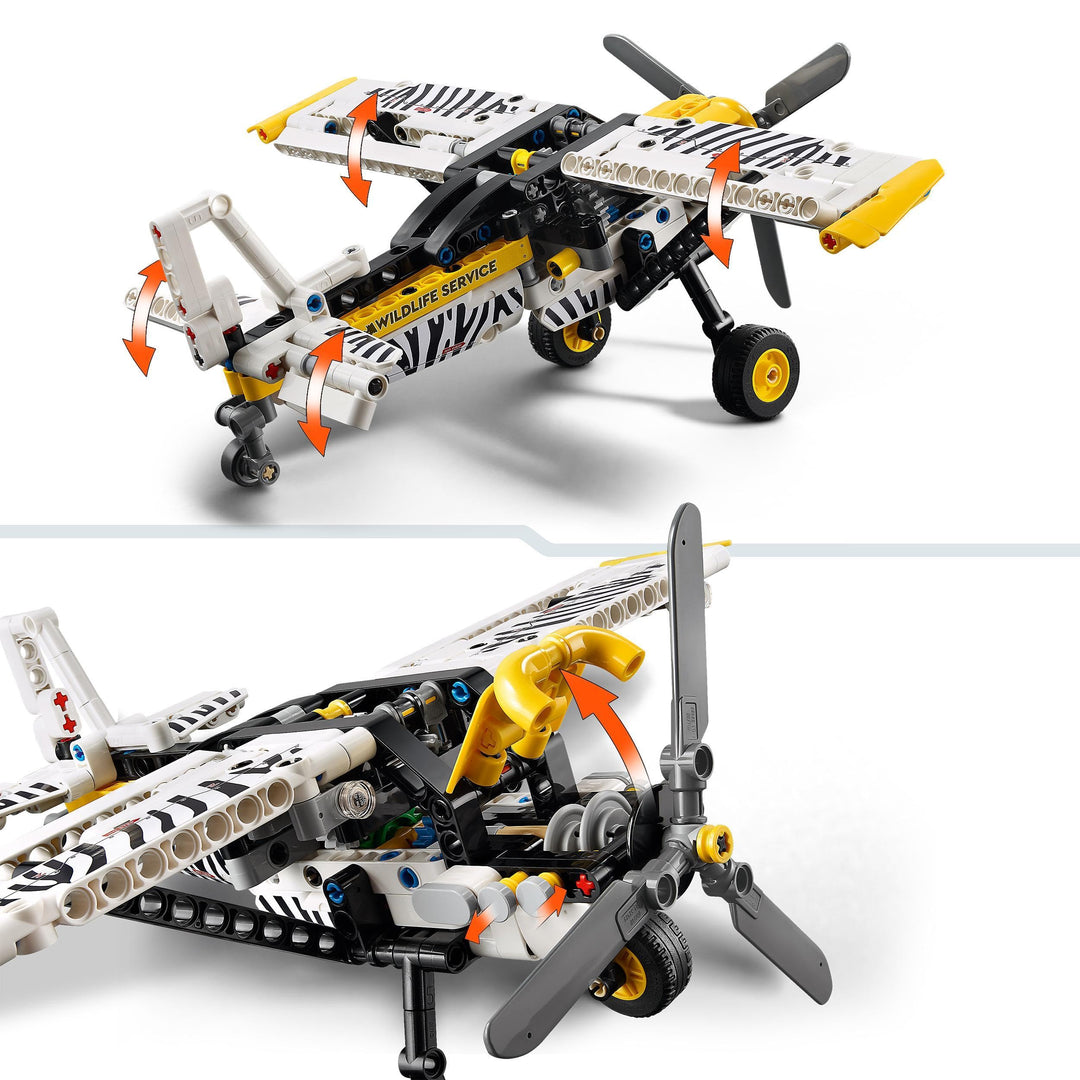 LEGO Technic Bush Plane Toy - 333-Piece Building Set with Spinning Propeller for 8+ Year Olds