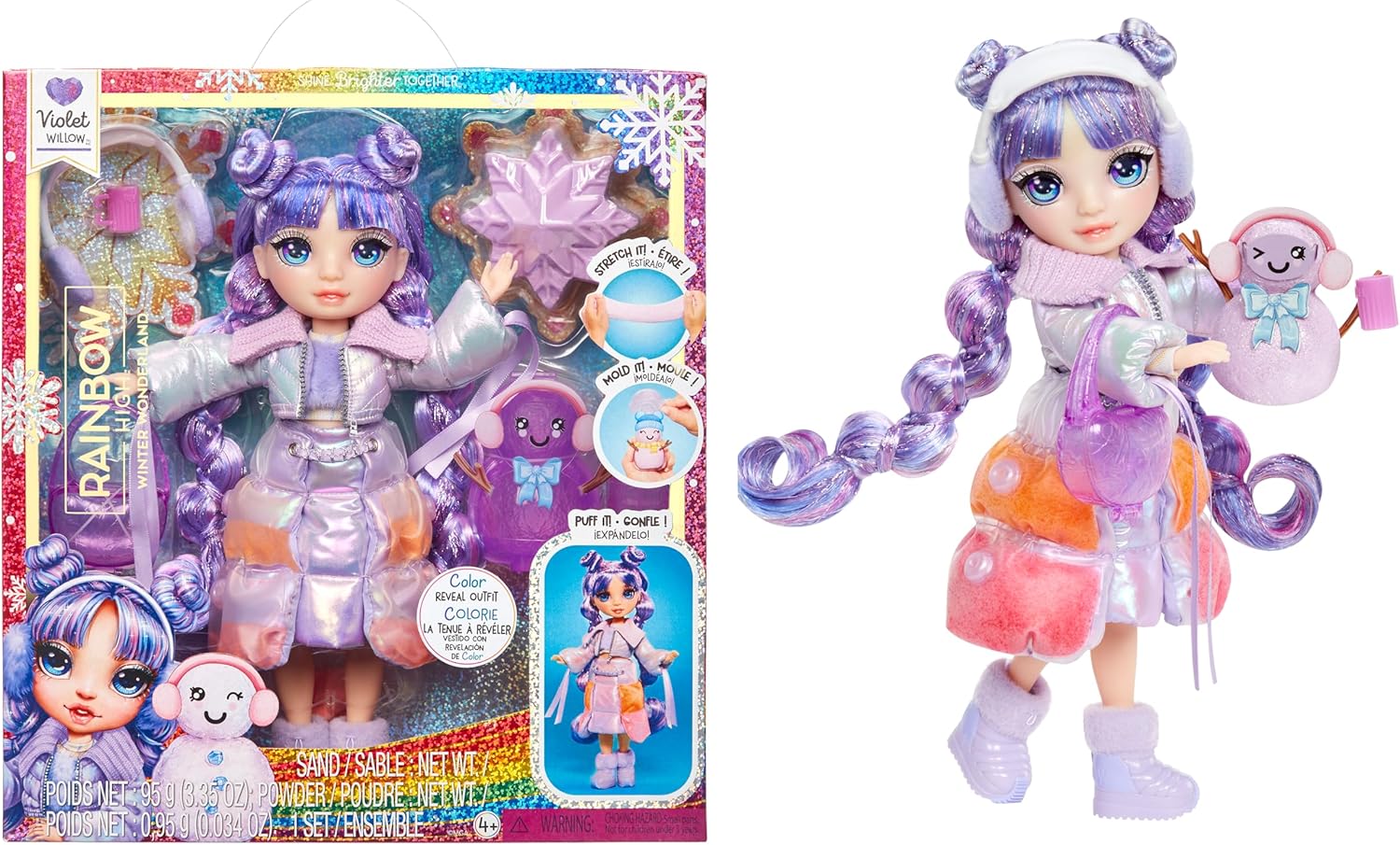 Rainbow High Winter Wonderland - Violet (Purple) 28 cm Fashion Doll with Magic Snow Outfit 1