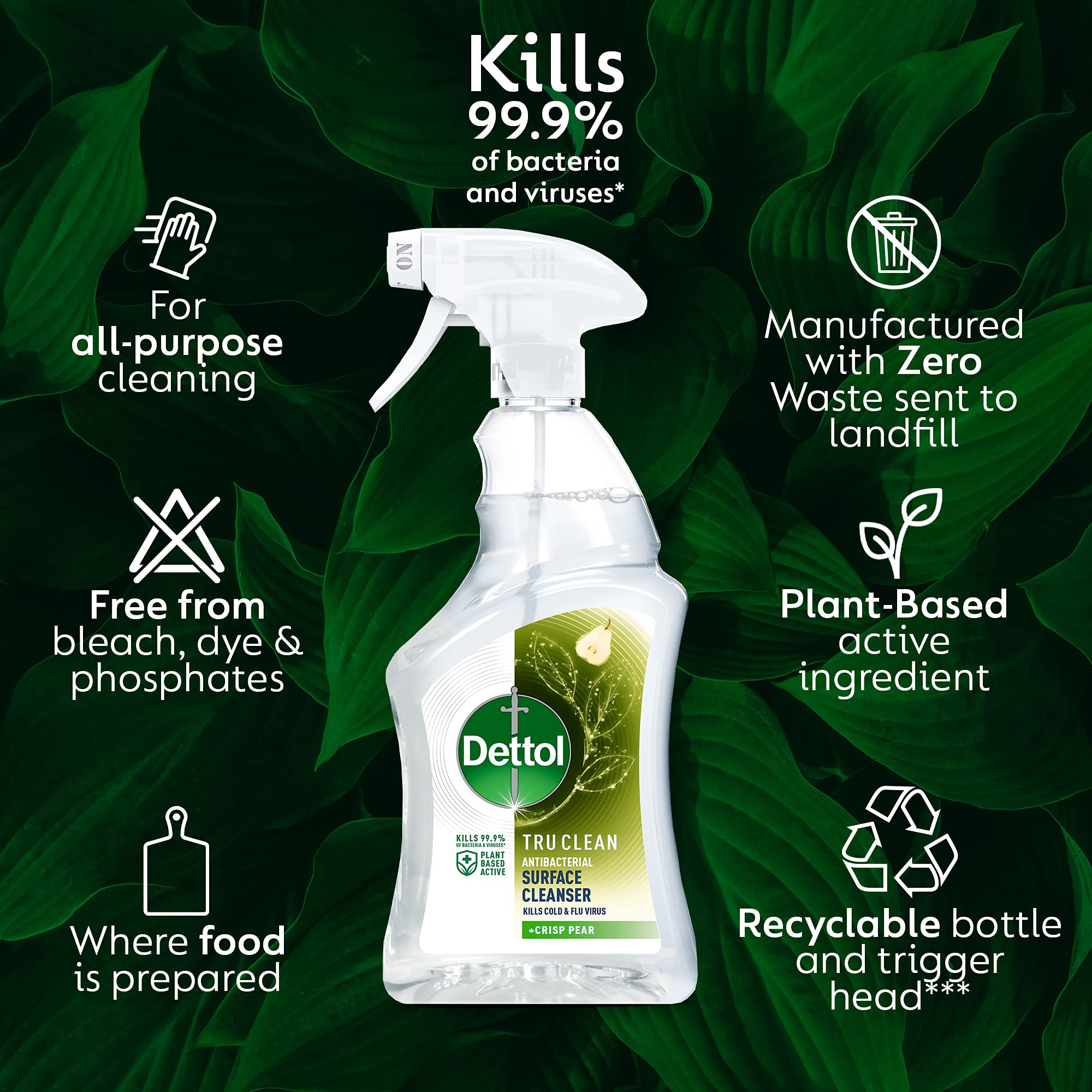 Dettol Tru Clean Surface Cleanser Crisp Pear Liquid Cleaner 750ml | Kills 99.9% Bacteria & Viruses 4