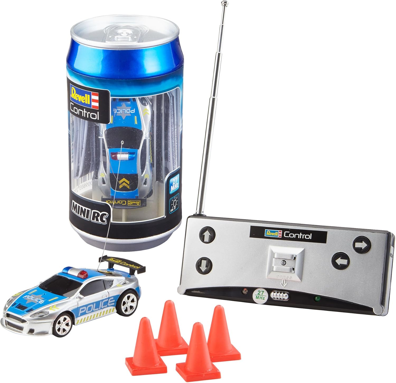 Revell 23559 Mini RC Police Car - 27MHz Remote Control with LED Lights, Fast Charging, Long Play Time 1
