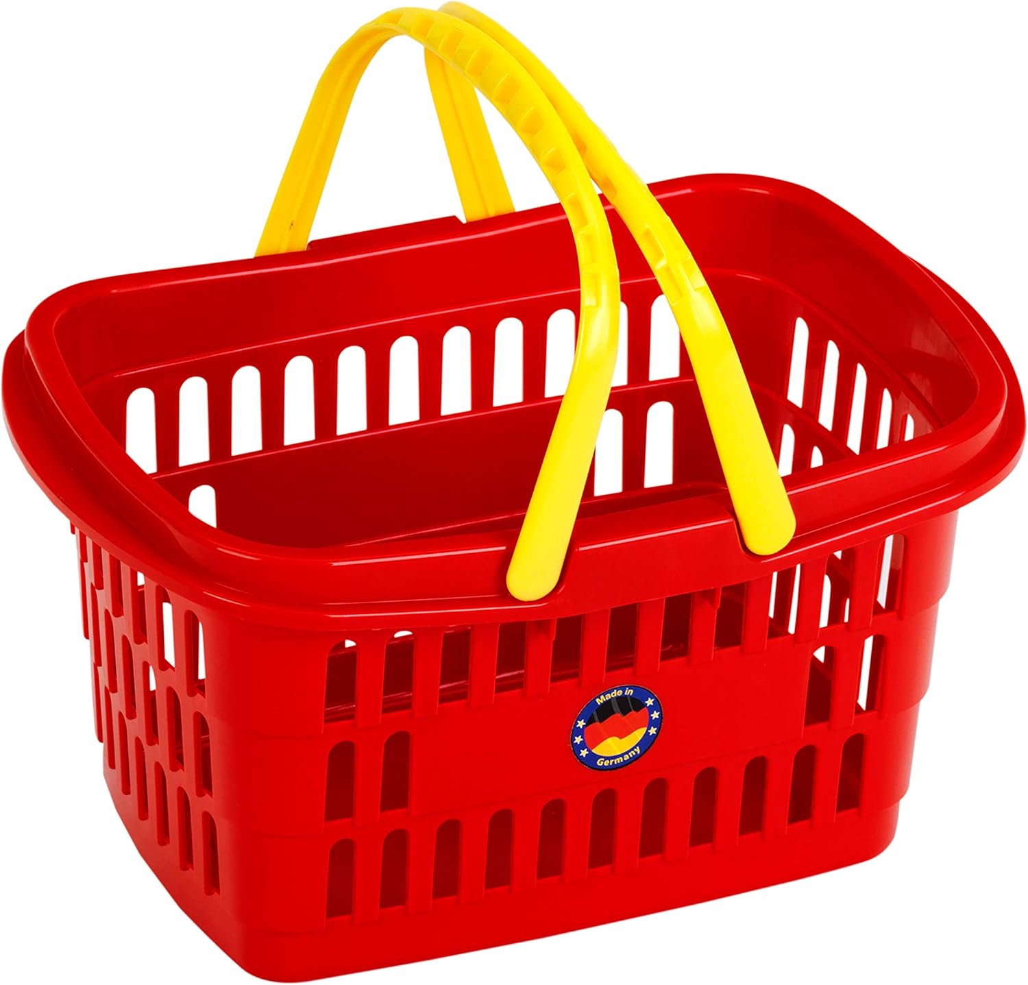 Theo Klein Pretend Play Shopping Basket for Kids - Durable Plastic Toy Grocery Bag with Handle, Multicolored 1