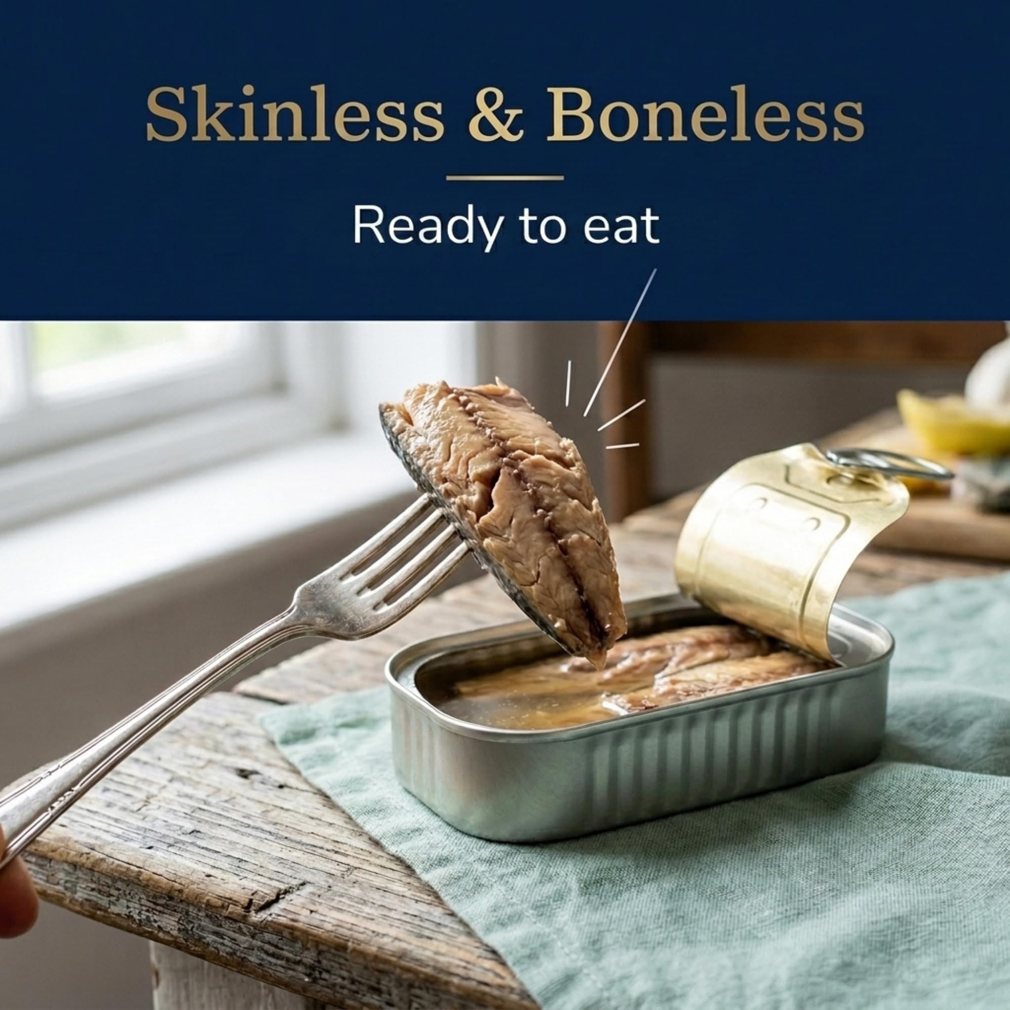 Shines Wild Mackerel in Brine - Skinless & Boneless, Low Salt | 5 Pack (125g Each) 4