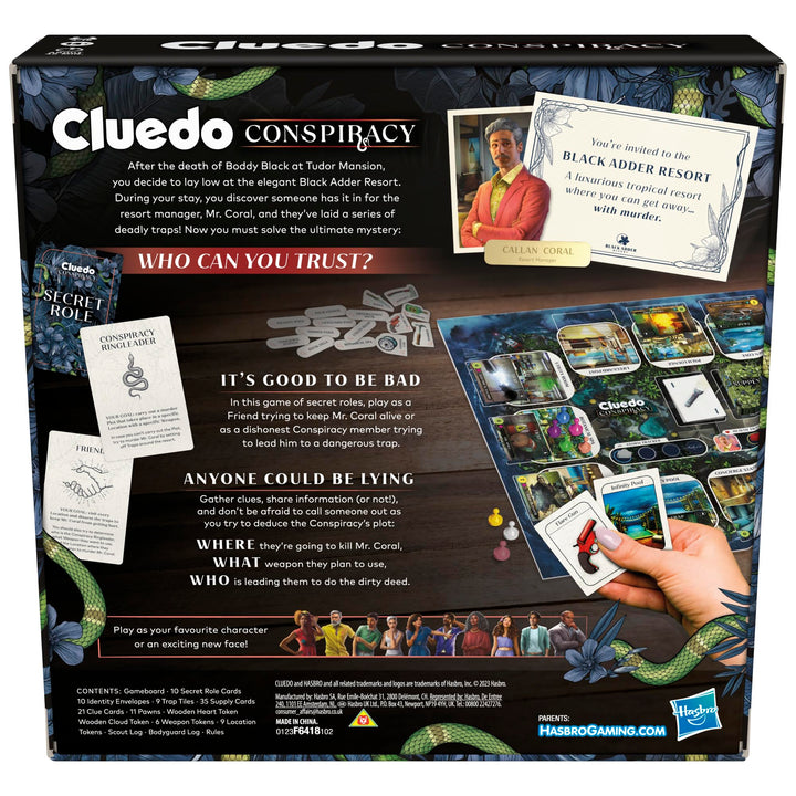 Hasbro Gaming Cluedo Conspiracy Detective Board Game for 4-10 Players