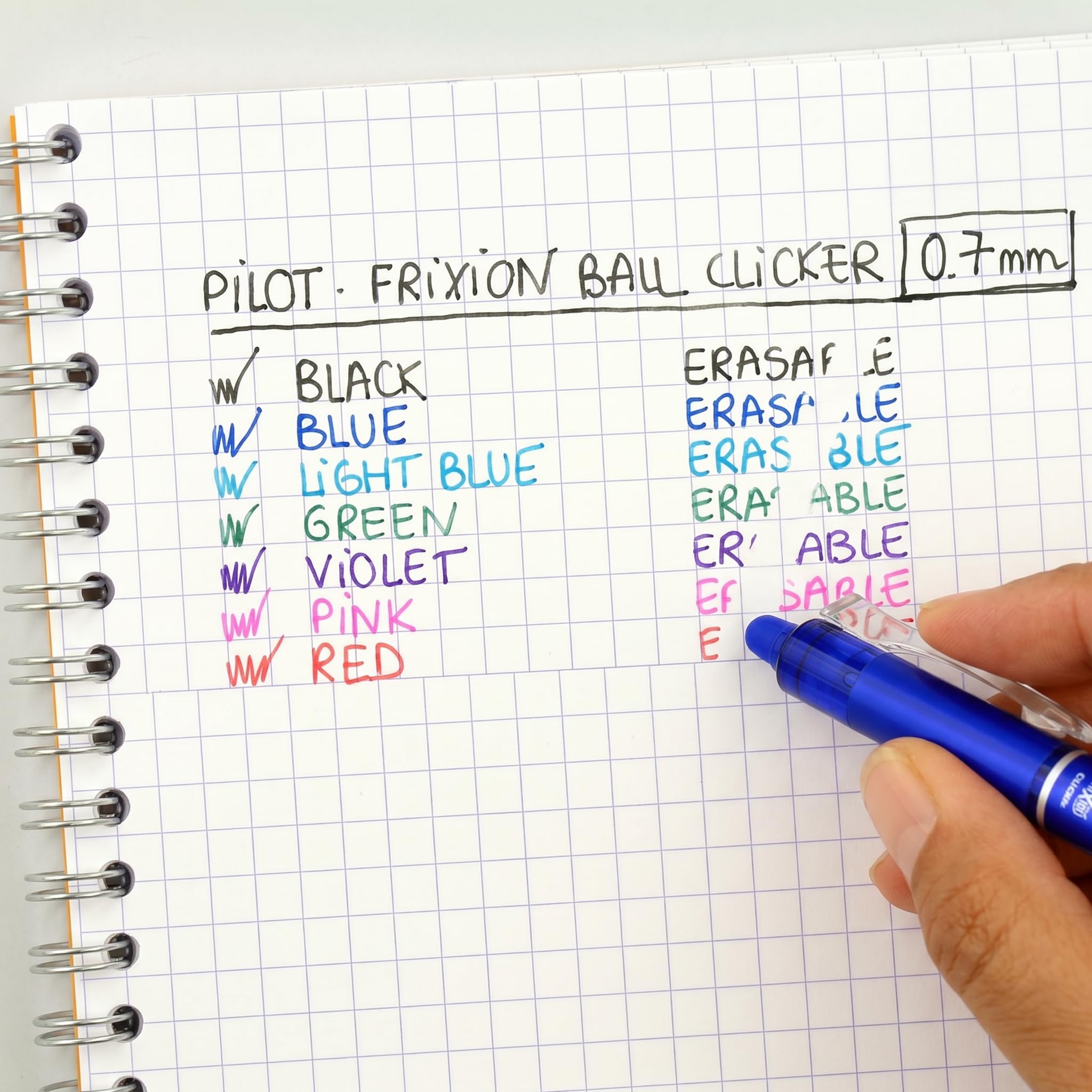 PILOT FriXion Ball Clicker Erasable Rollerball Pen - Medium 0.7mm Tip - Pack of 5 6