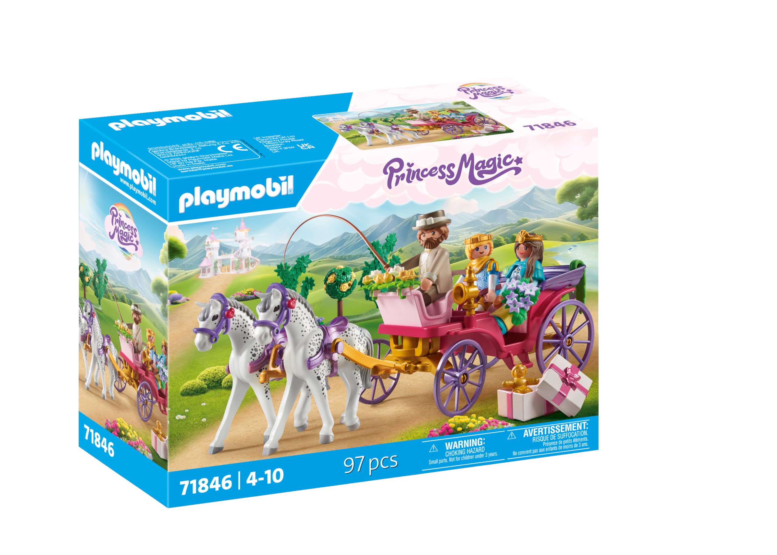Playmobil Princess Magic Royal Carriage Ride with Princess and Prince - Fantasy Playset for Kids 1