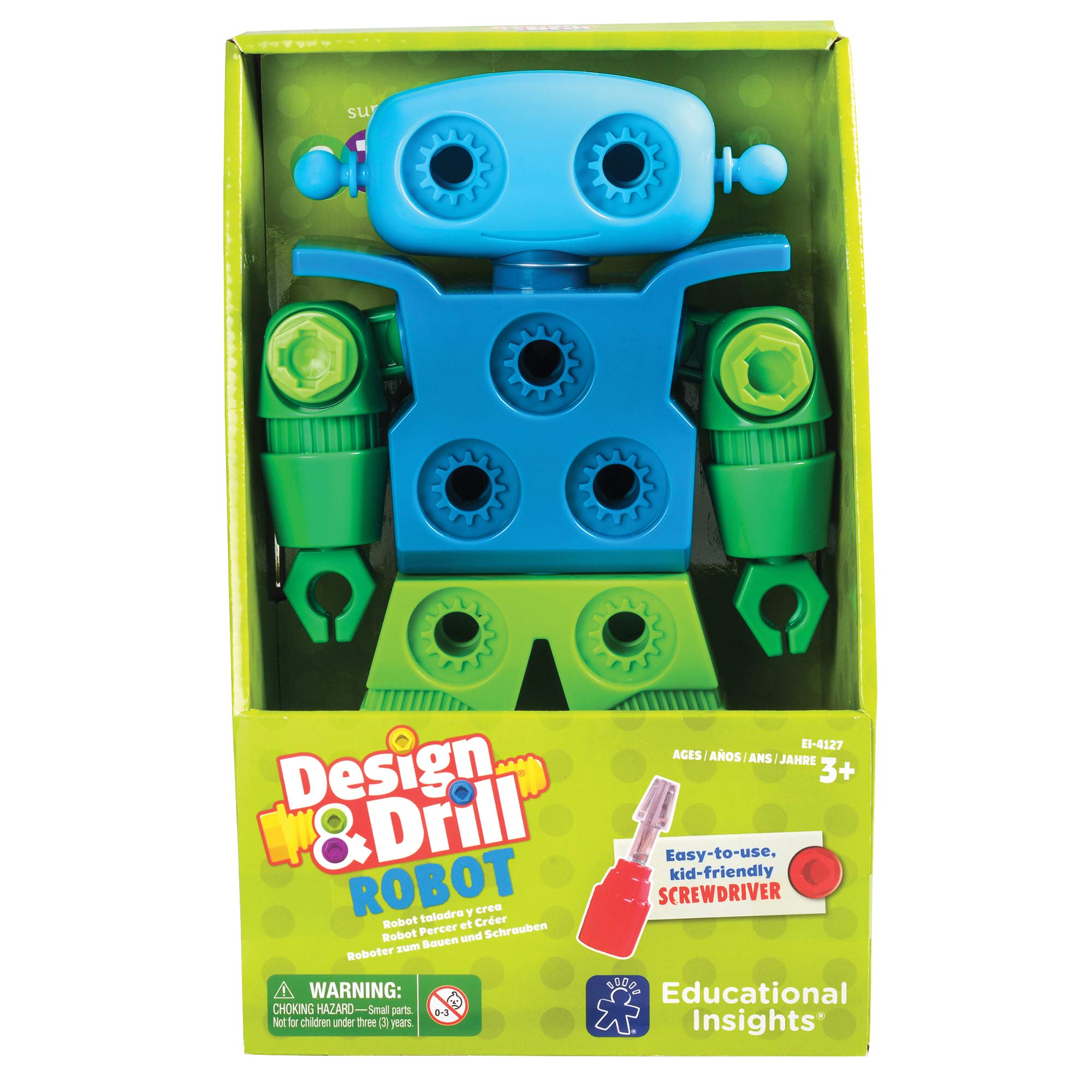Educational Insights Design & Drill Robot Building Set - STEM Learning, Fine Motor Skills | Ages 3+ 6