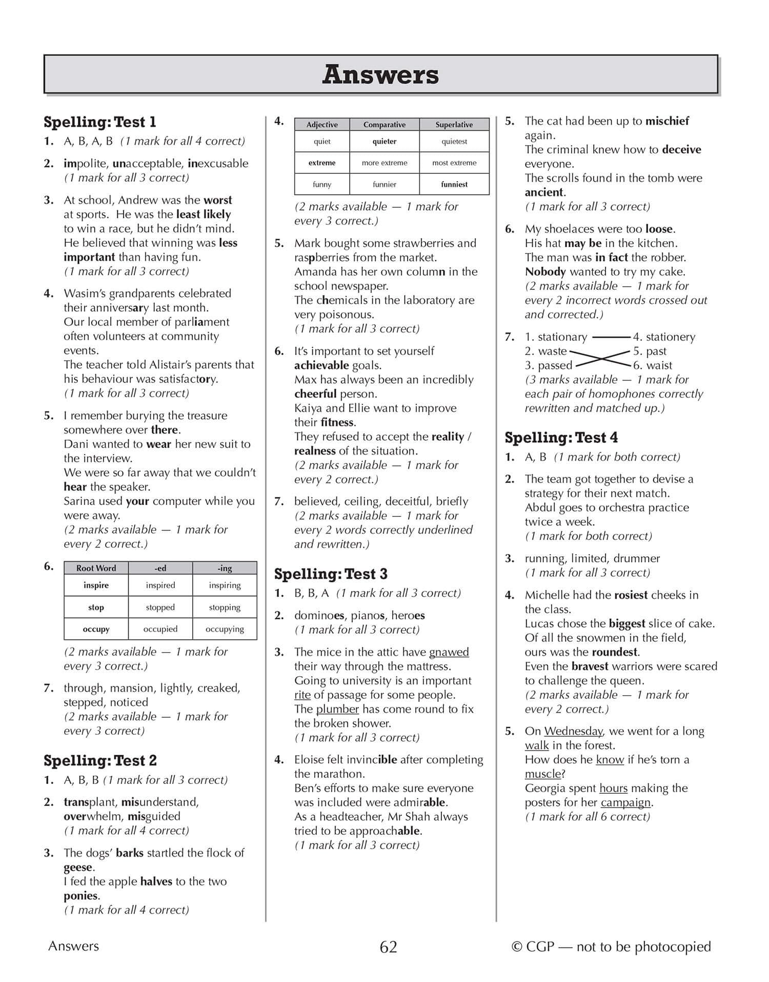 CGP KS3 Spelling, Punctuation and Grammar 10-Minute Tests (includes answers) | Paperback 6