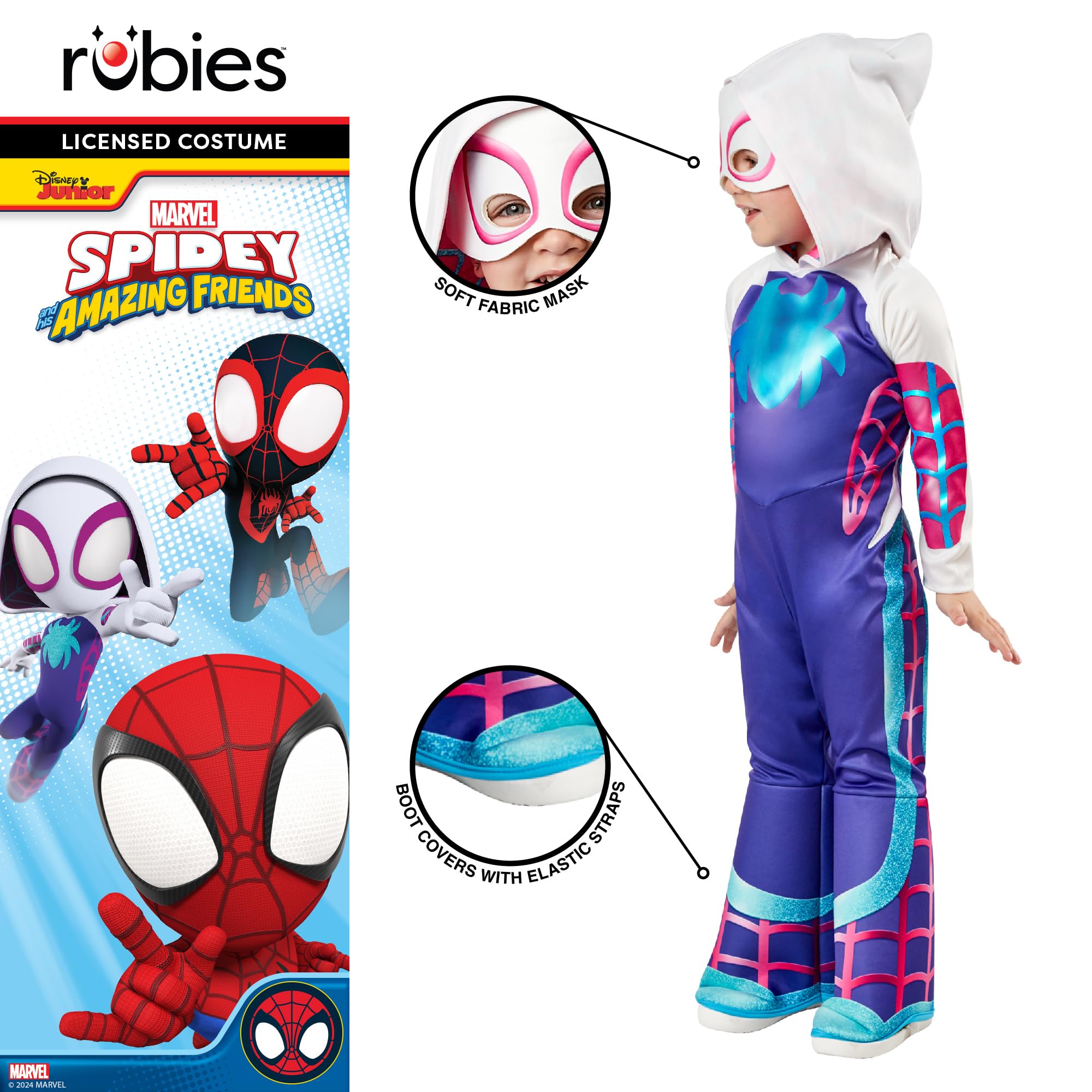 Rubies Ghost Spider Deluxe Costume - Marvel Spidey and his Amazing Friends | 3-4 Years 3